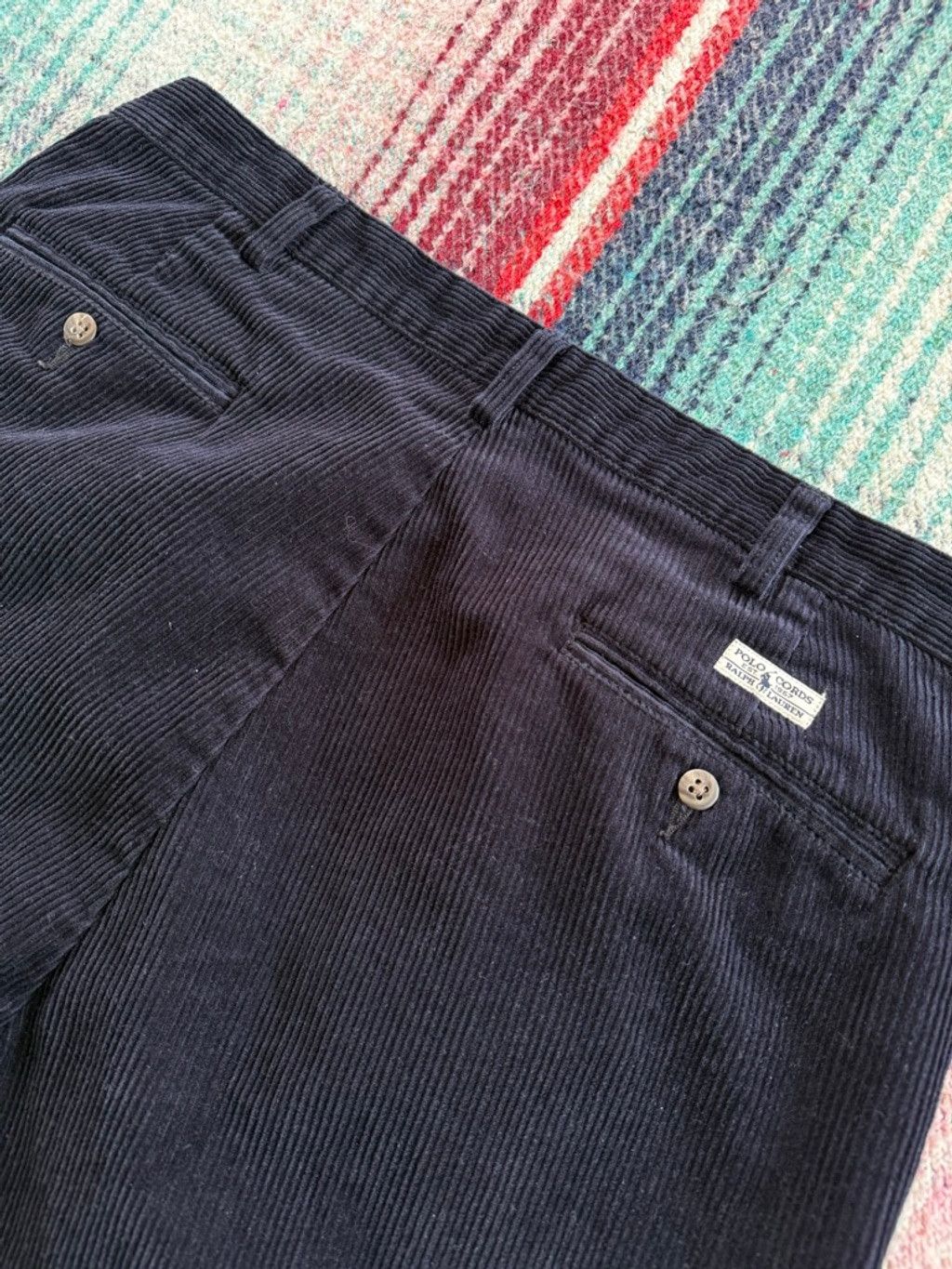 Polo Ralph Lauren Vintage Polo Ralph Lauren Navy Corduroy Wide Leg Pants 36x30 Size US 36 / EU 52 - 4 Thumbnail