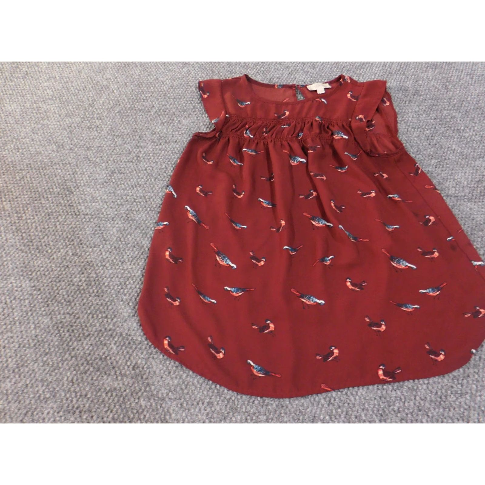 Loft Loft Outlet Bird Print Flutter Sleeve Blouse Small Womens Polyester Casual Shirt - Womens Size S / US 4 / IT 40 - 4 Thumbnail