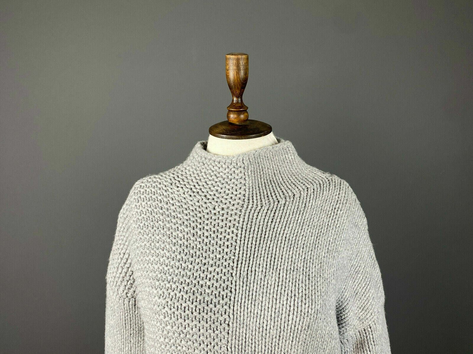 Designer Ladies FFC Grey Oversized Chunky Knit Wool Sweater Size S Size S / US 4 / IT 40 - 2 Thumbnail