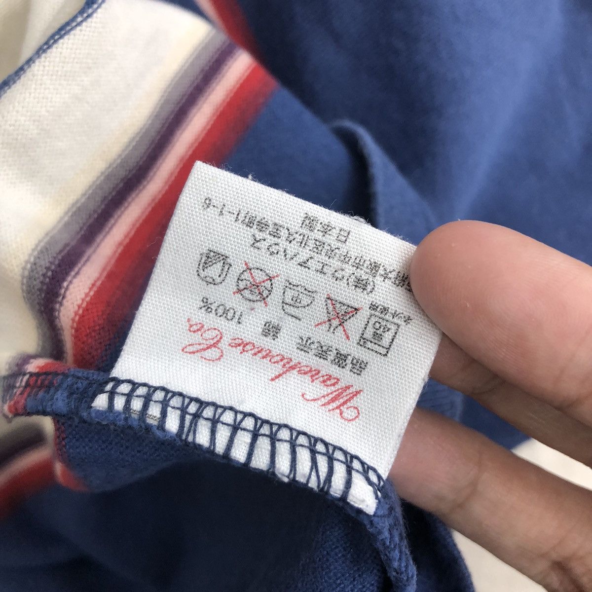 Indigo WAREHOUSE Stripes T-Shirt Indigo Japan Size US M / EU 48-50 / 2 - 6 Thumbnail