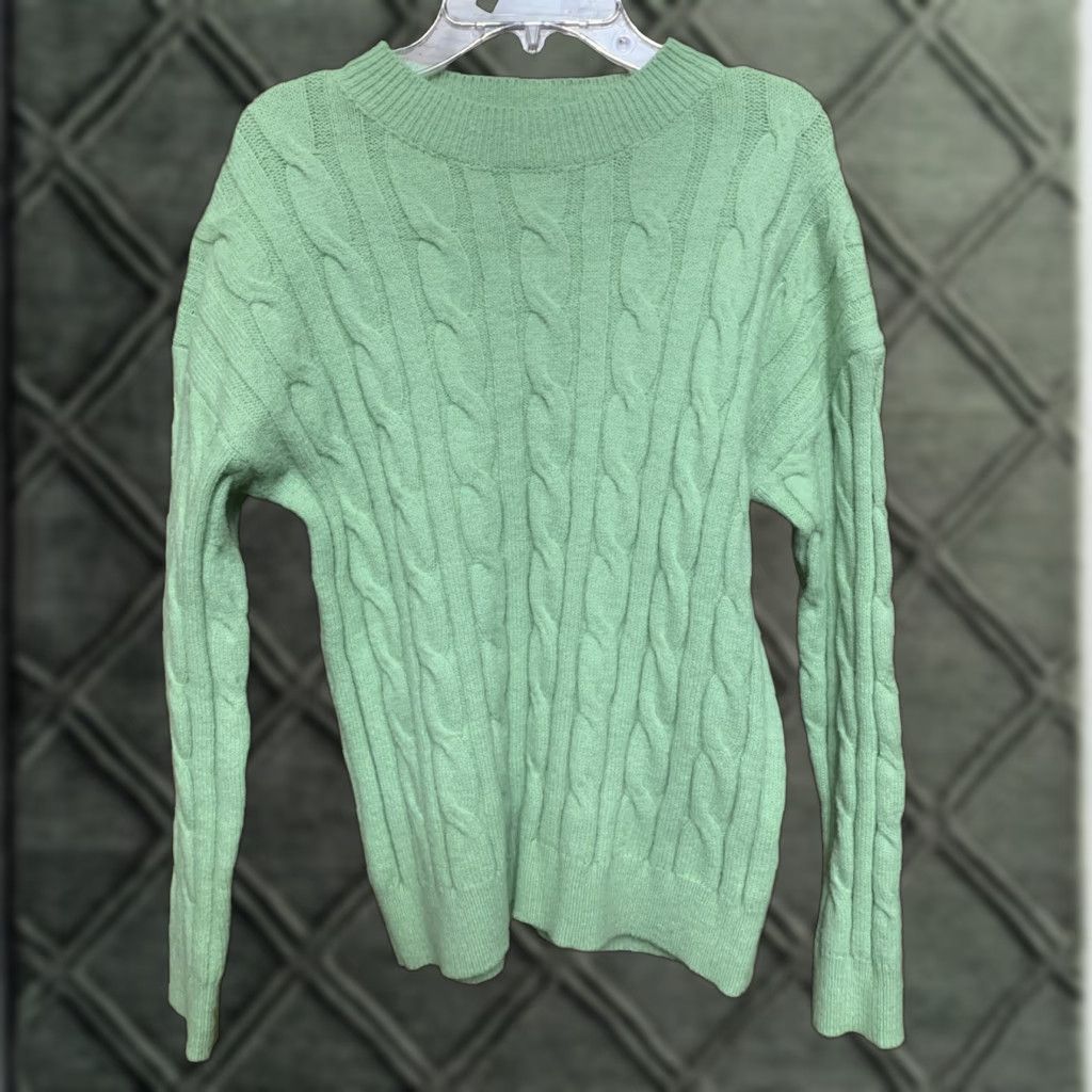 Shein Shein Sweater - Sz Small green pullover L/S crew neck 1783 Size S / US 4 / IT 40 - 1 Thumbnail