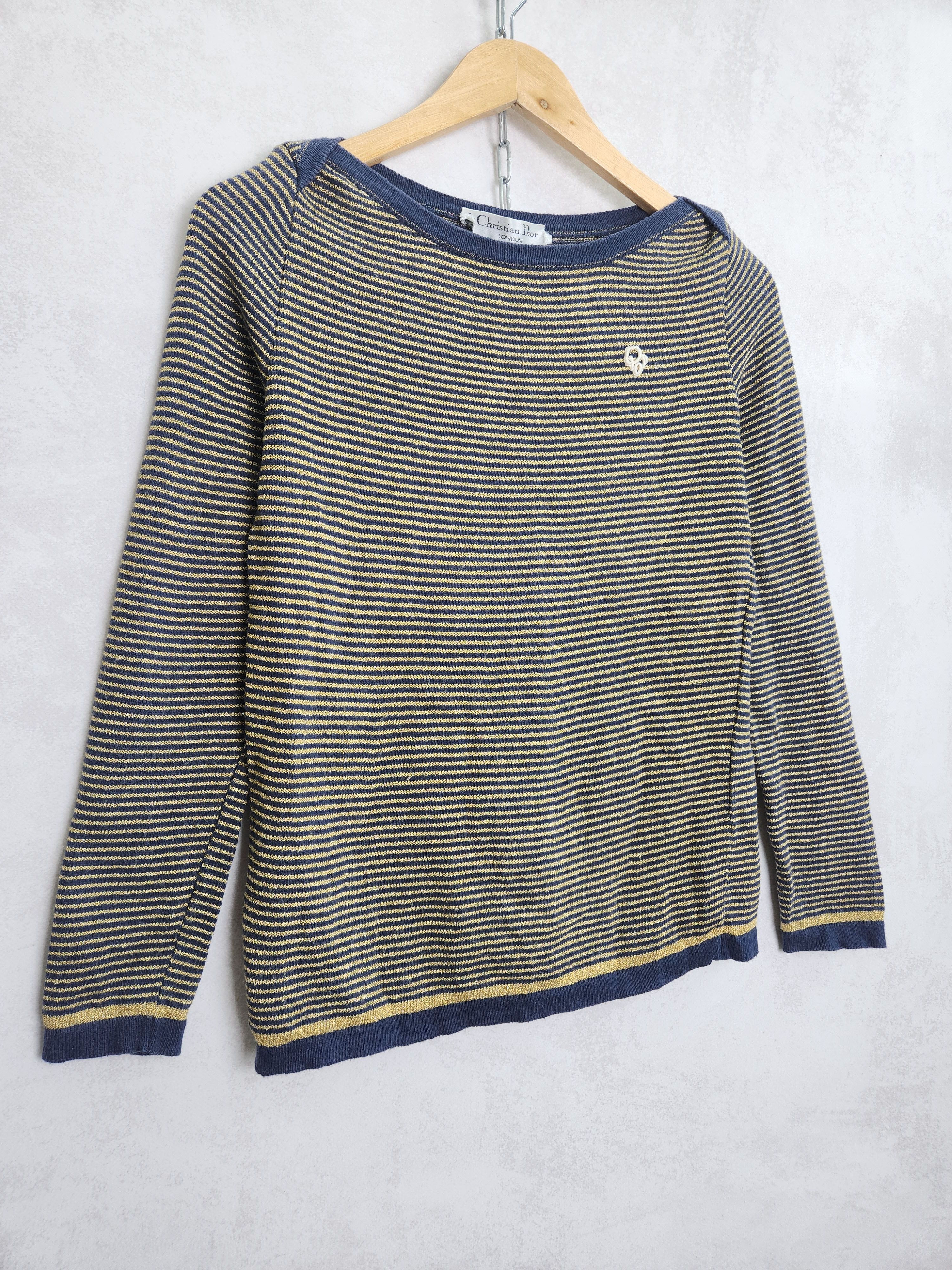 Dior Christian Dior London stripes thight knit long sleeve Size M / US 6-8 / IT 42-44 - 2 Thumbnail