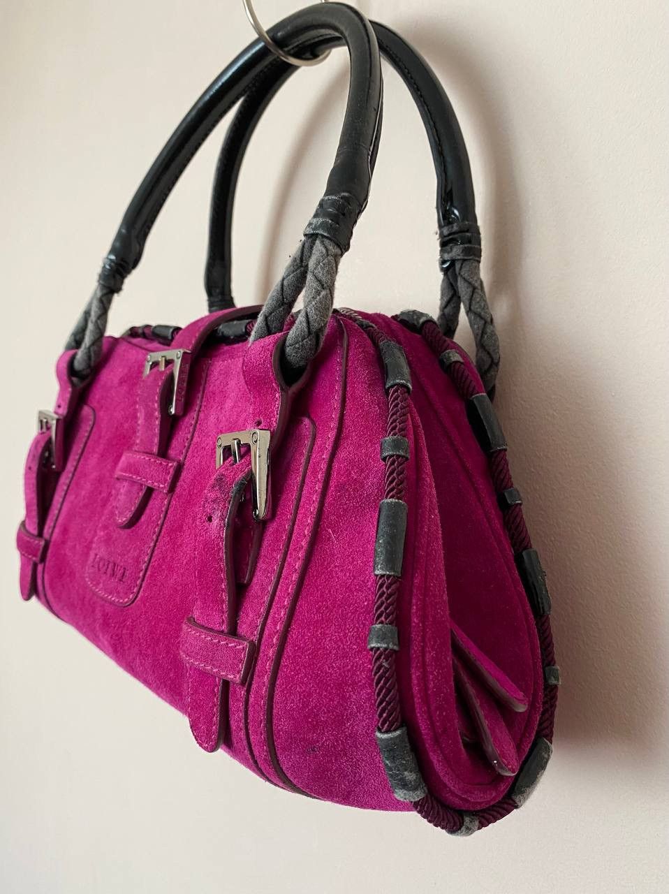 Loewe Loewe Suede Shoulder Bag Pink Size ONE SIZE - 5 Thumbnail