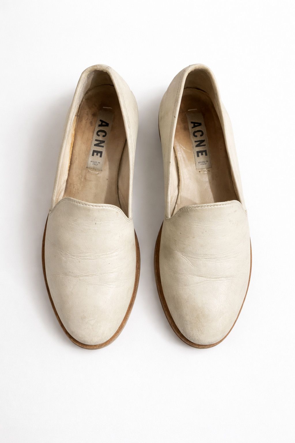 Acne Studios Acne Studios Off White Leather Loafer - Ladies Size US 7 / IT 37 - 1 Thumbnail