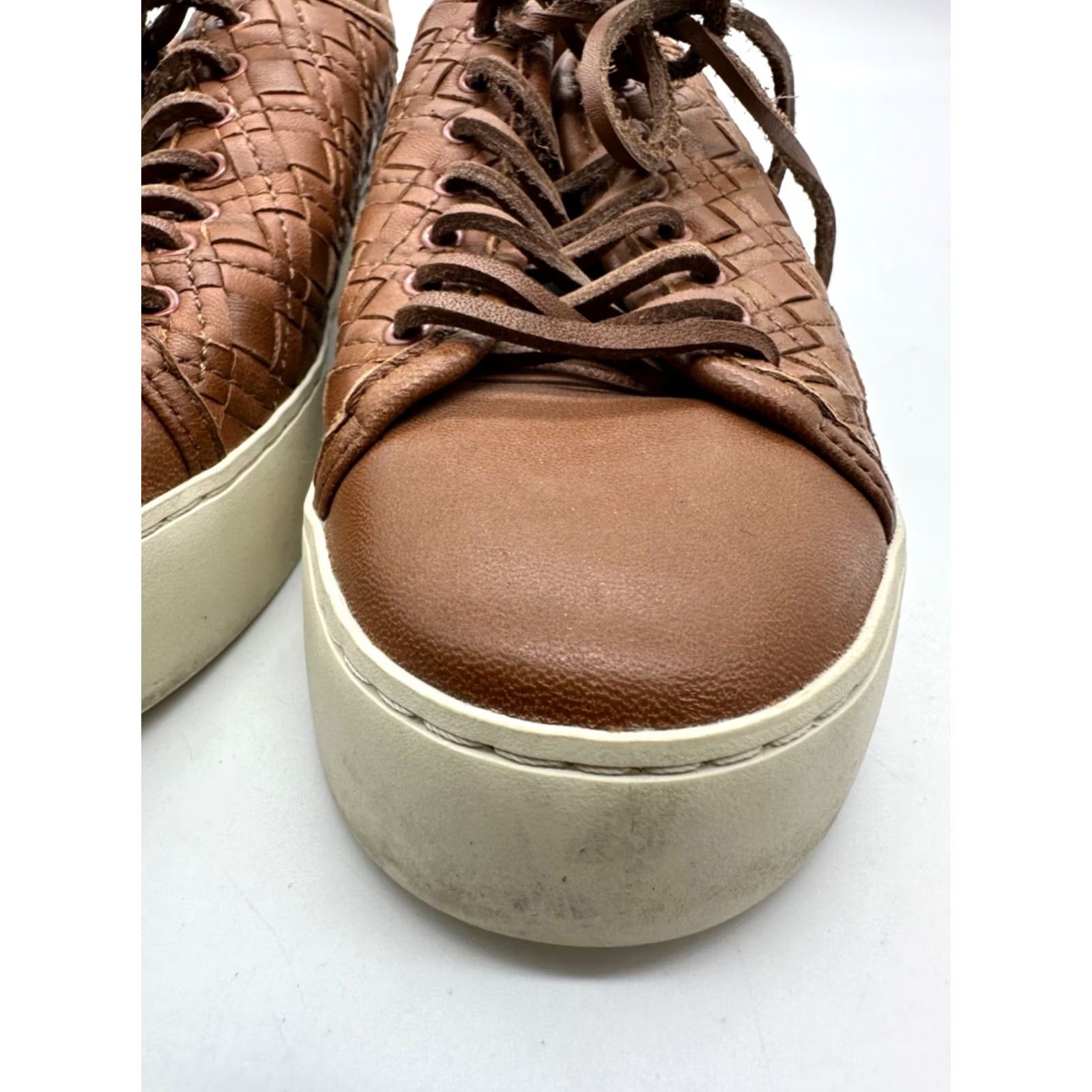 Frye Frye Lena Woven Low Lace Up Sneakers Shoes Brown Leather Size 6 Womens Athletic Sneaker Size US 6 / IT 36 - 3 Thumbnail