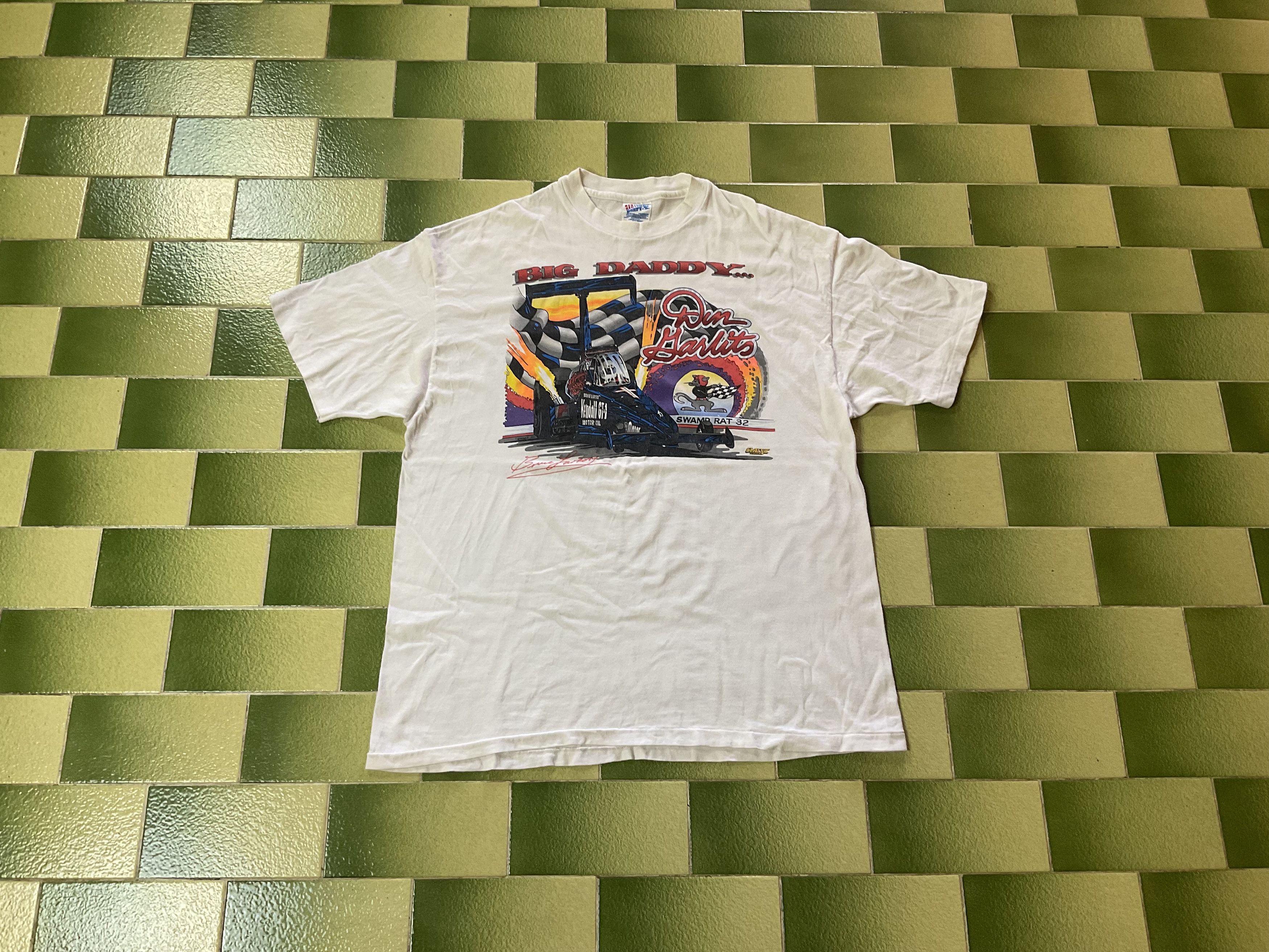 NASCAR Vintage 90s Big Daddy Don Garlits T-Shirt Museum Drag Racing Size US XL / EU 56 / 4 - 1 Thumbnail