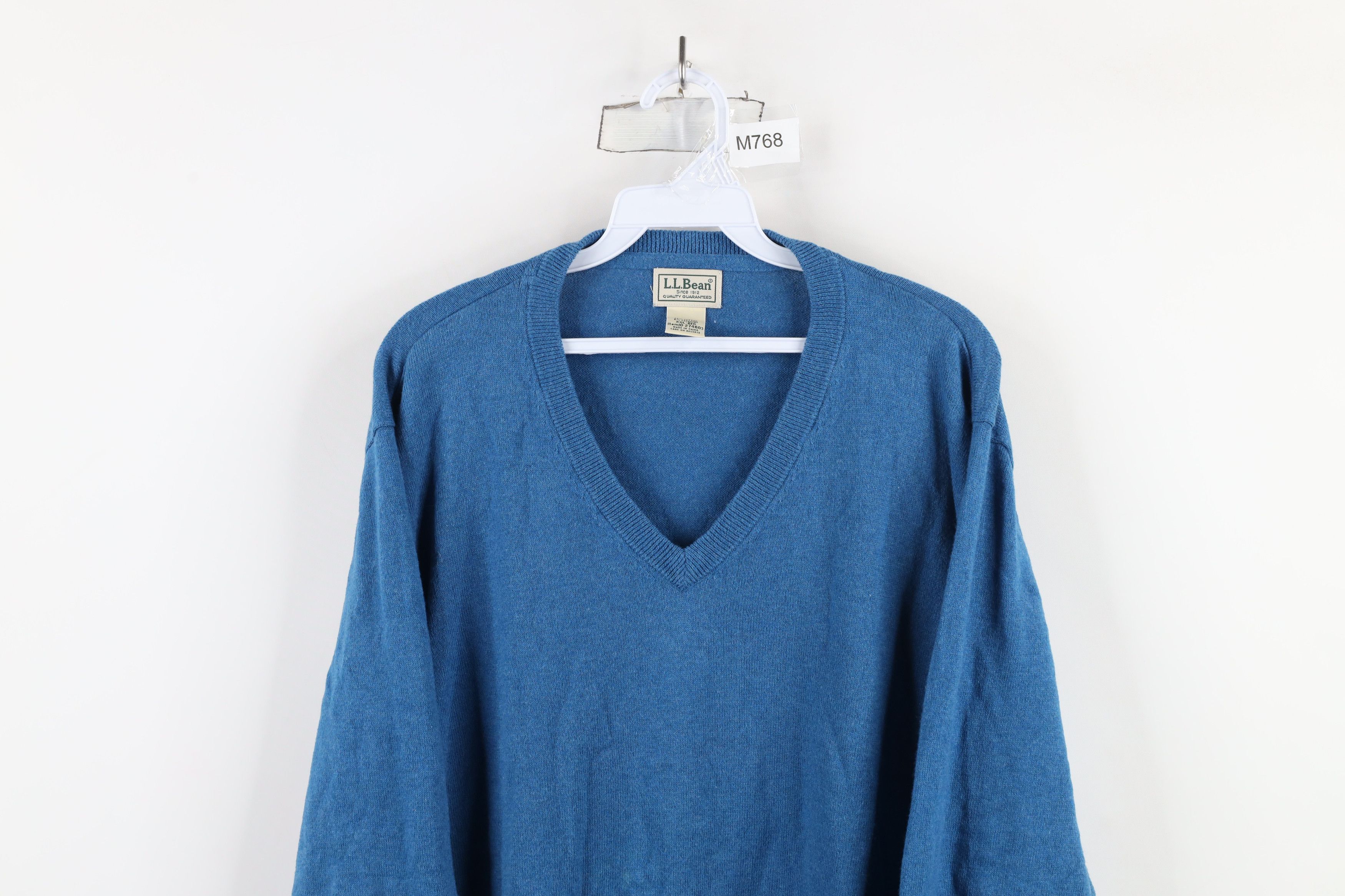 L.L. Bean × Vintage Vintage Y2K LL Bean Cotton Cashmere Blend Knit Sweater Blue Size US XXL / EU 58 / 5 - 2 Thumbnail