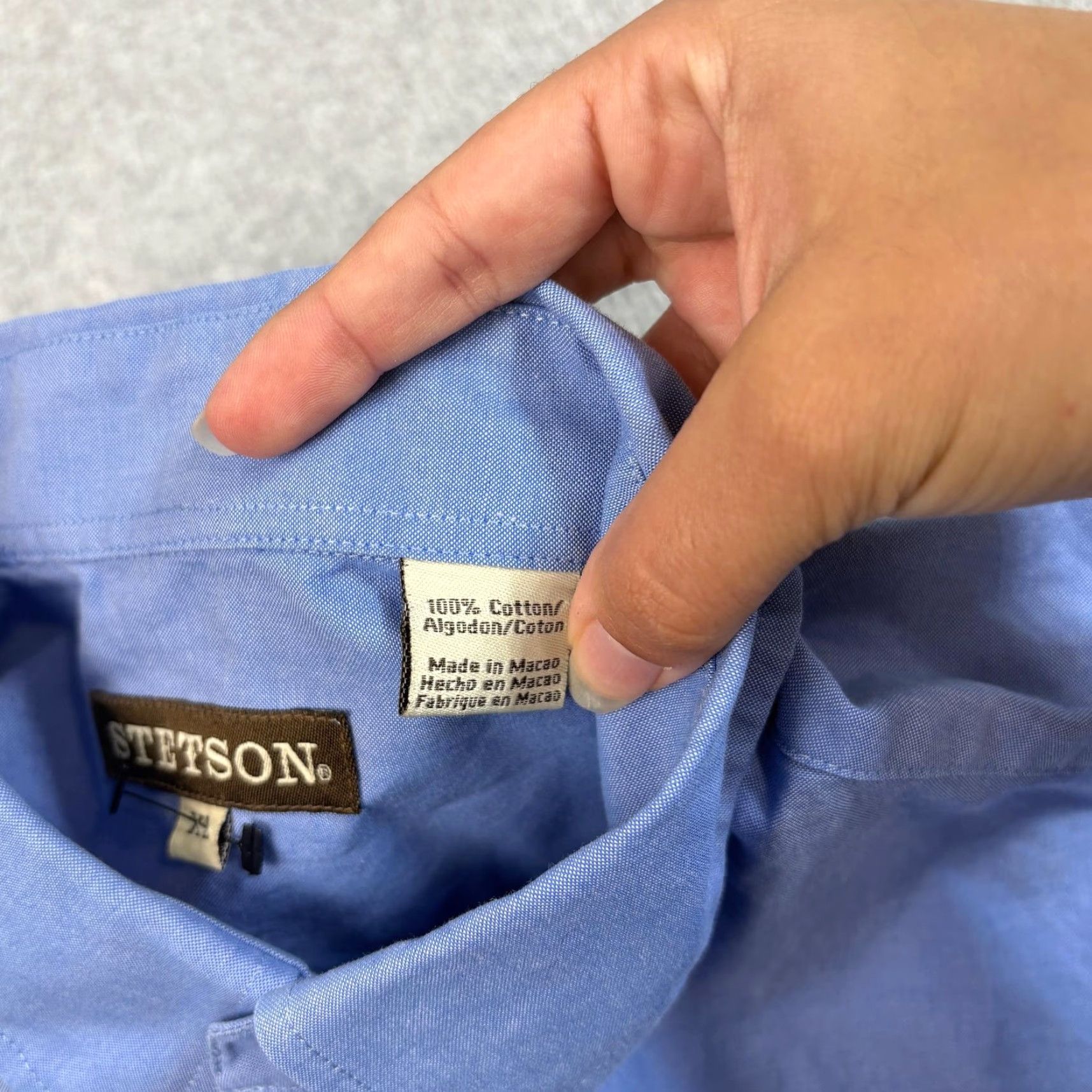 Stetson Stetson Shirt Mens Large Blue Button-Down Western Ranch Elko NV 7L Embroidered Logo Size US L / EU 52-54 / 3 - 4 Thumbnail