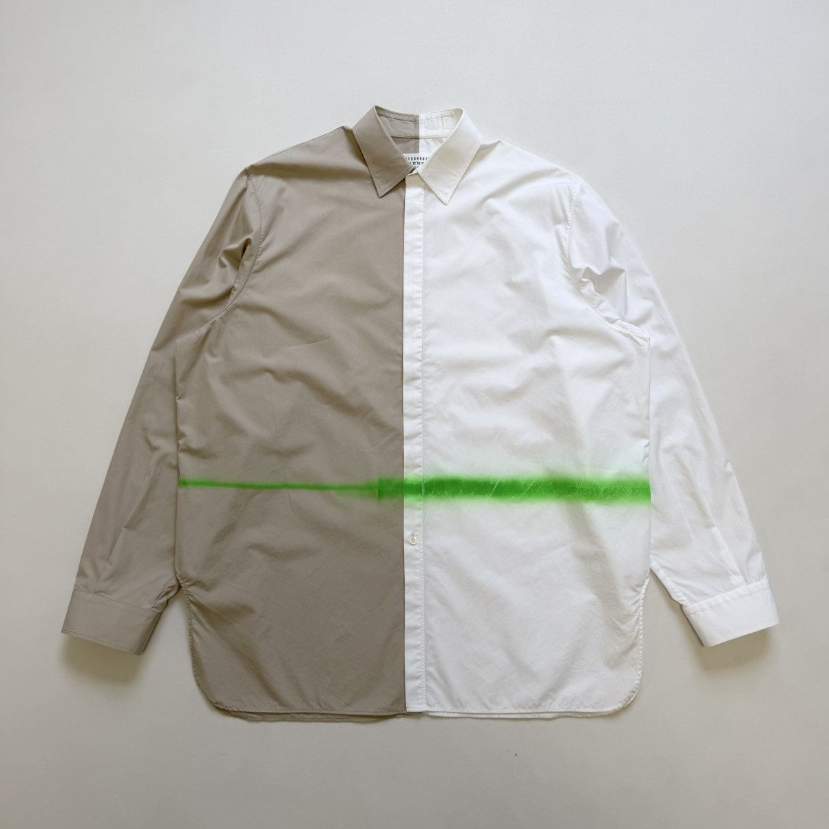 Maison Margiela A/W 17 Sample Split Colour Spray Paint Print Shirt Size US XL / EU 56 / 4 - 1 Thumbnail