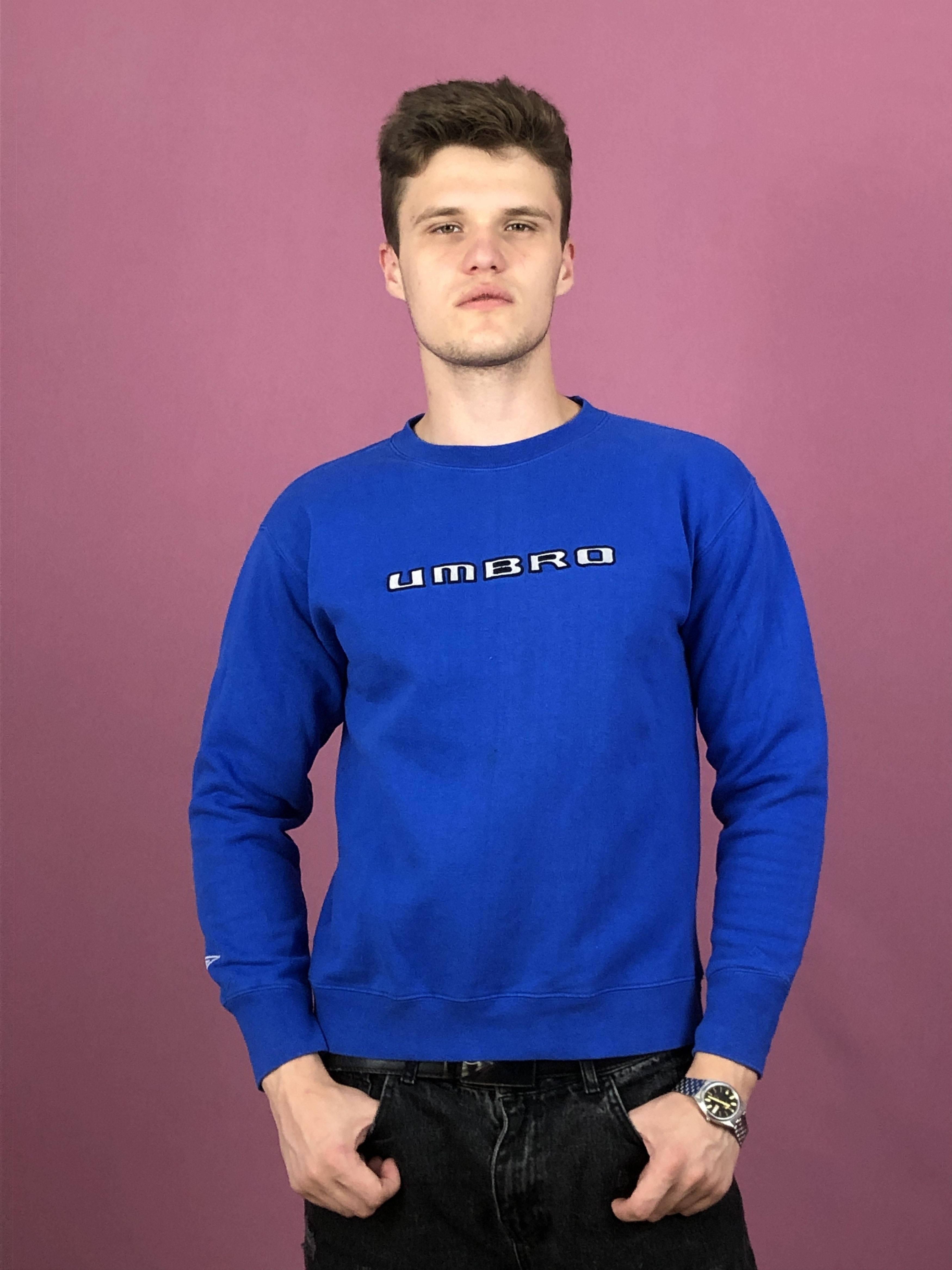 Umbro × Vintage Umbro Vintage Men's Sweatshirt - S Blue Size US S / EU 44-46 / 1 - 1 Thumbnail