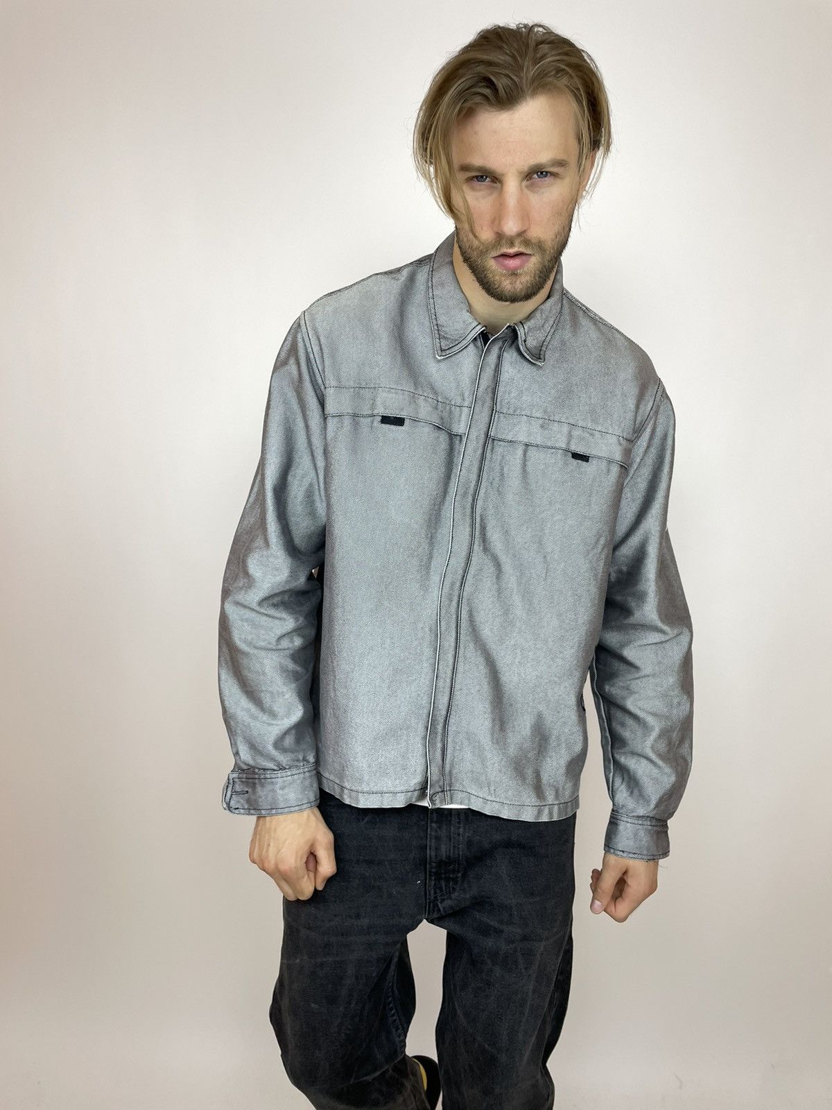 Vintage Silver Japanese denim workwear jacket dragon print Size US XXL / EU 58 / 5 - 4 Thumbnail