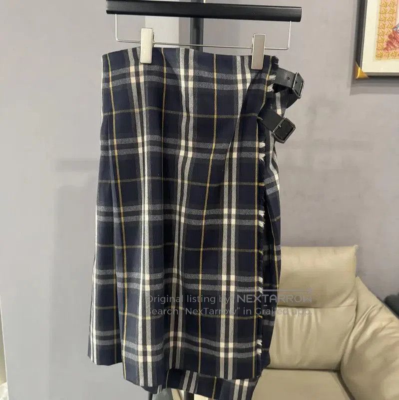 Burberry Burberry Blue Women's Cotton Midi Skirt. Size 23" - 1 Thumbnail