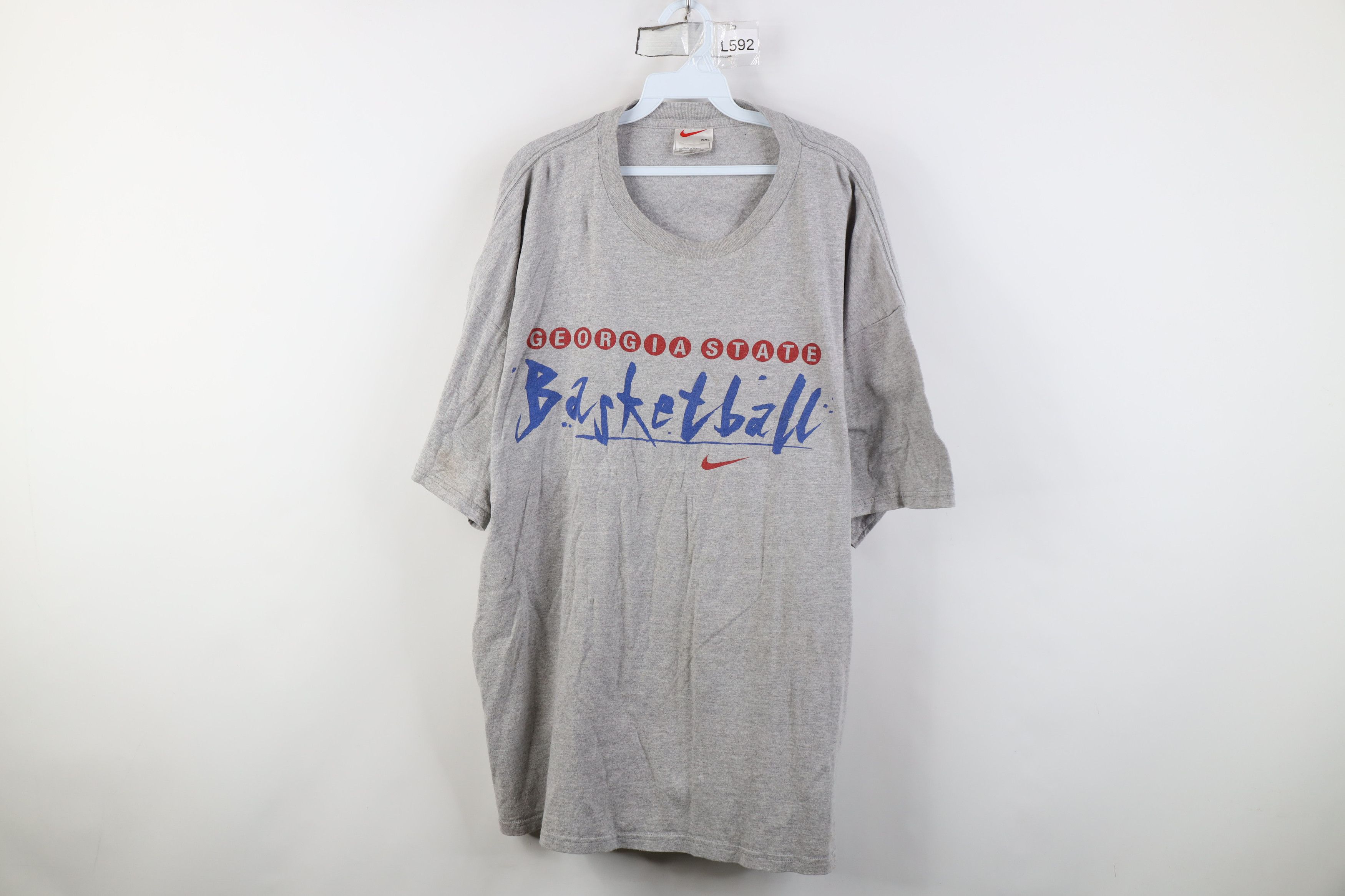 Nike Vintage 90s Nike State University Basketball T-Shirt Gray Size US XXL / EU 58 / 5 - 1 Thumbnail