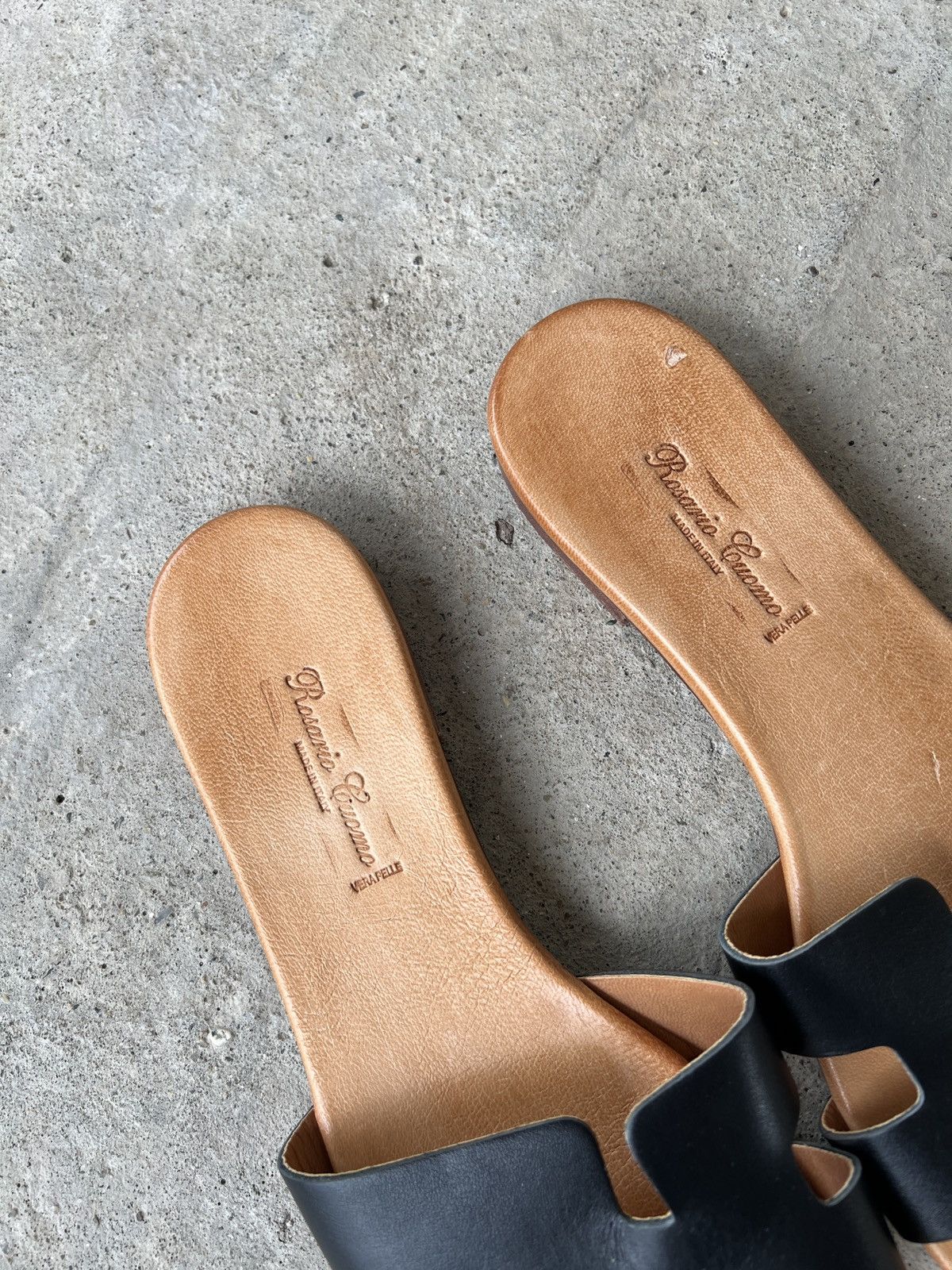 Other Rosario Cuomo Leather Slippers Size US 10 / IT 40 - 2 Thumbnail