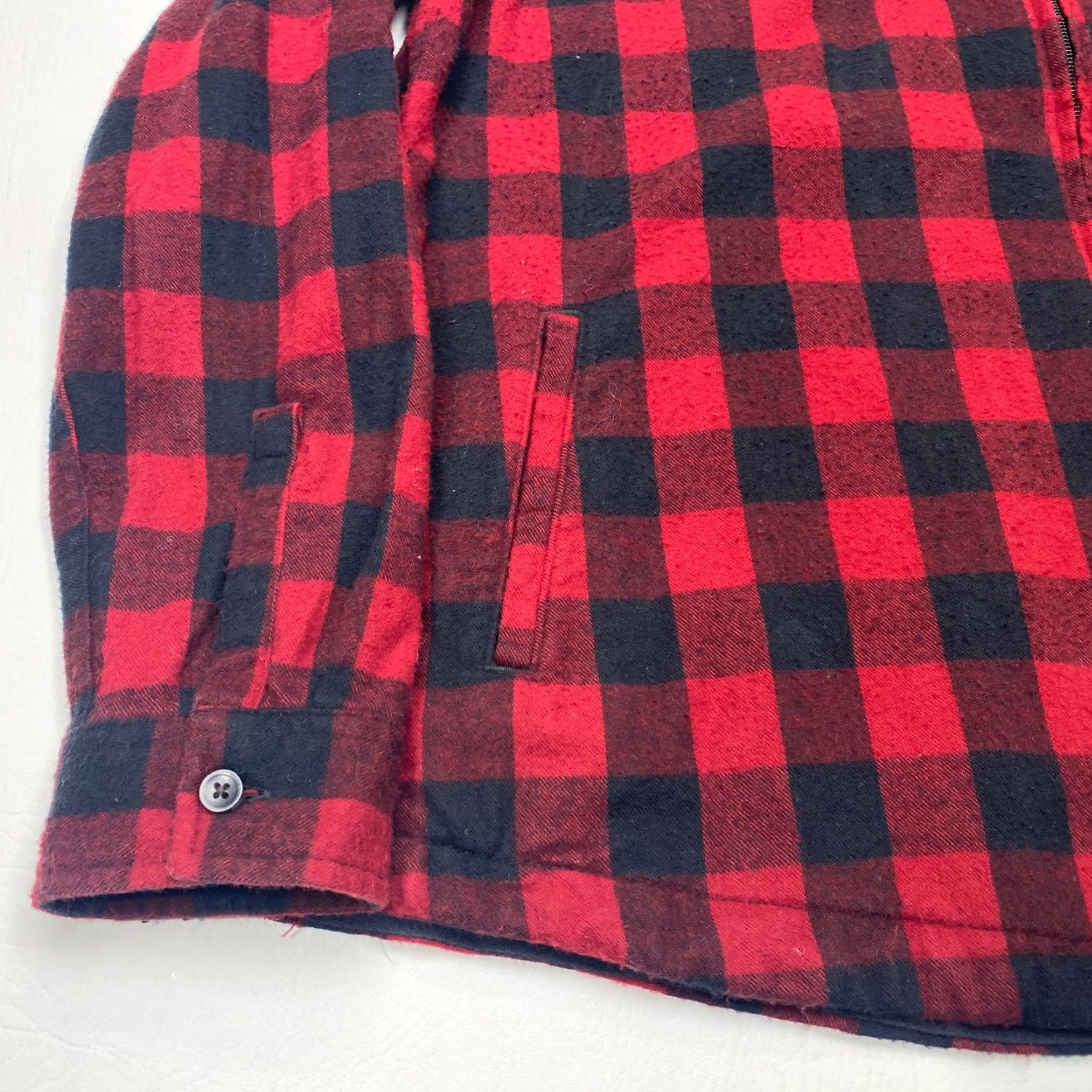 Vintage LL Bean Jacket Womens Large Red Black Buffalo Plaid Flannel Hooded Zip Relaxed Size L / US 10 / IT 46 - 3 Thumbnail