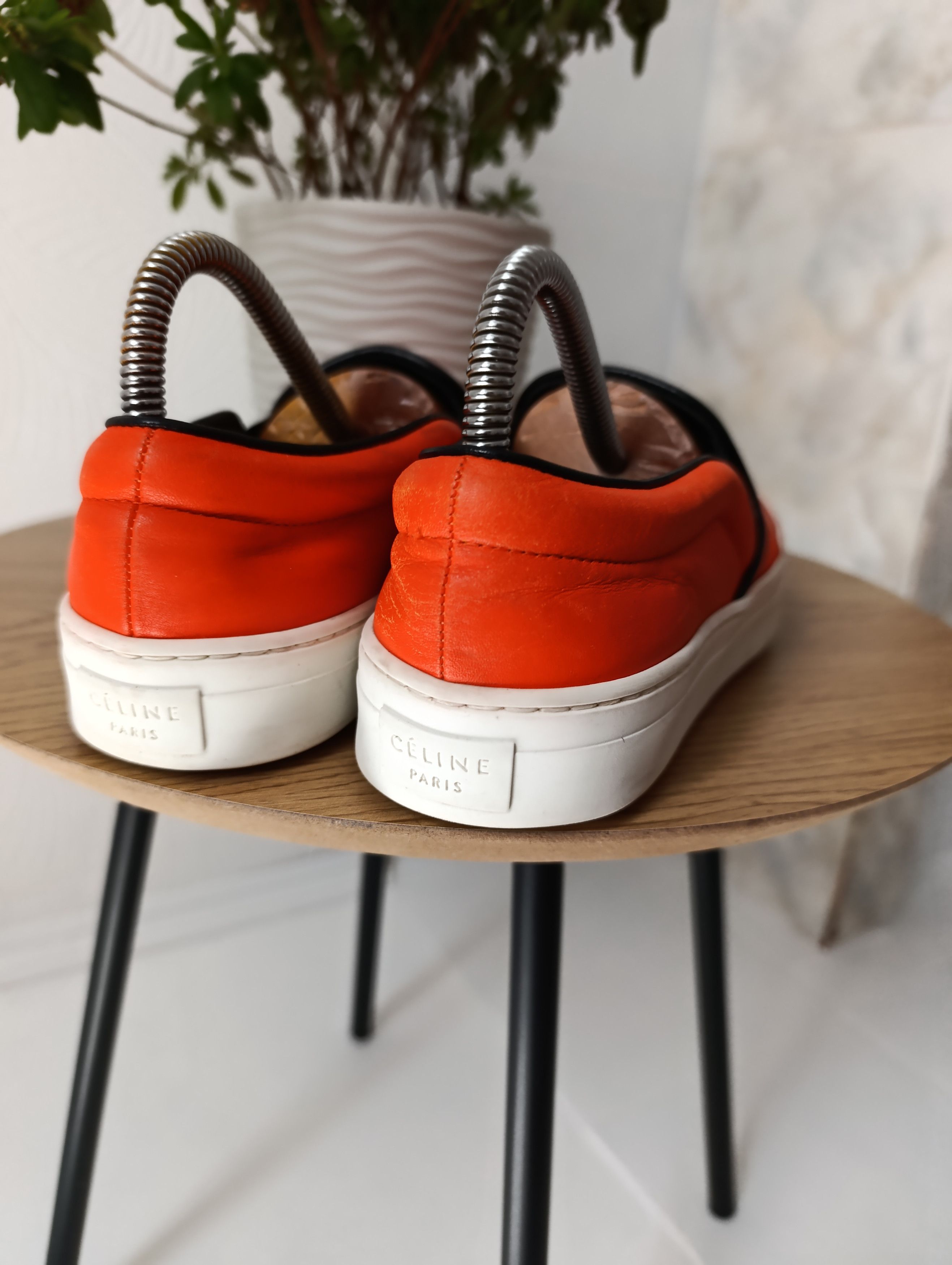 Celine CELINE LEATHER ORANGE SLIP-ON WOMENS SHOES Size US 8 / IT 38 - 12 Thumbnail