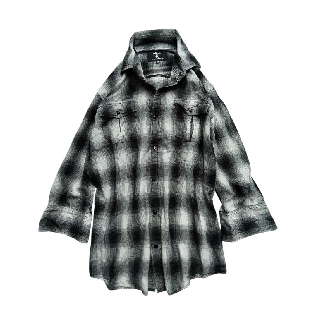 Roen Roen x semantic design cross skull plaid shirt Size US M / EU 48-50 / 2 - 2 Thumbnail