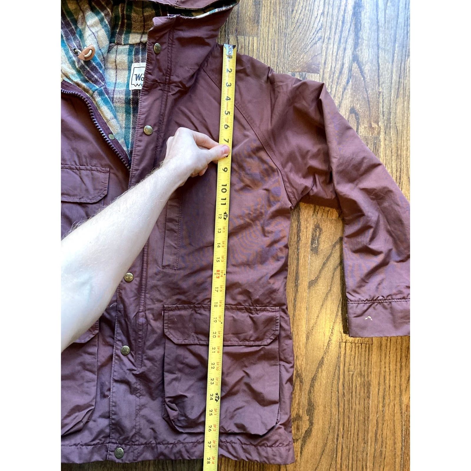 Vintage VINTAGE Woolrich Chore Coat Jacket Womens Wool Flannel Lined Sz M Red USA Made Size M / US 6-8 / IT 42-44 - 7 Thumbnail