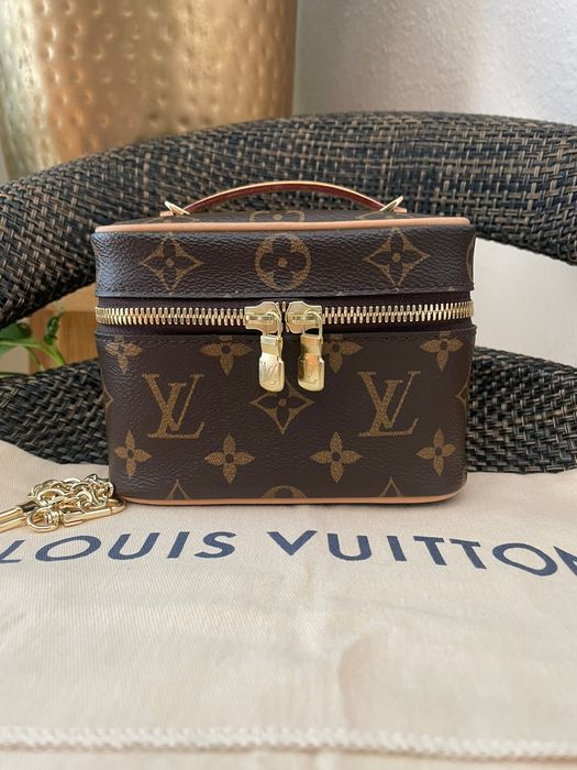 Authentic LOUIS VUITTON Monogram Nano Nice Cosmetic Vanity Toiletry Bag