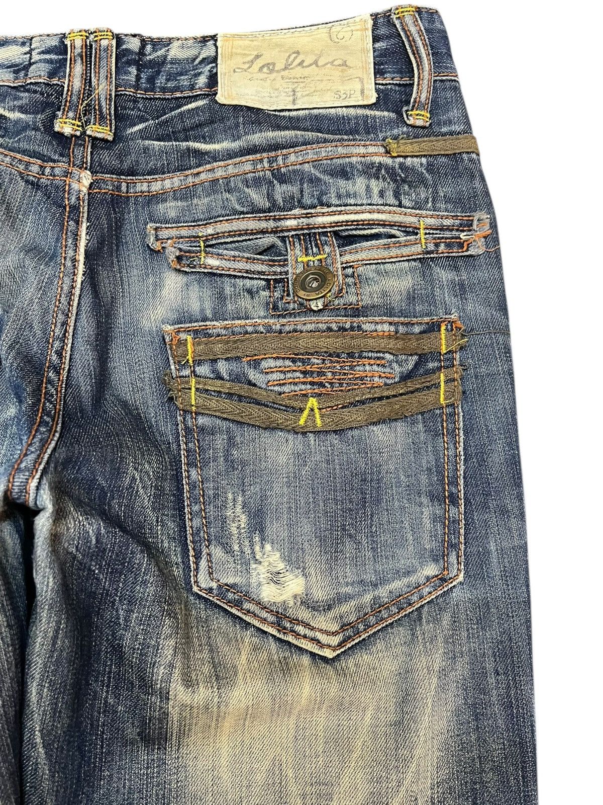 Beauty Beast × If Six Was Nine Vintage Lolita Whiskers Mudwash Distressed Denim Size US 31 - 10 Thumbnail