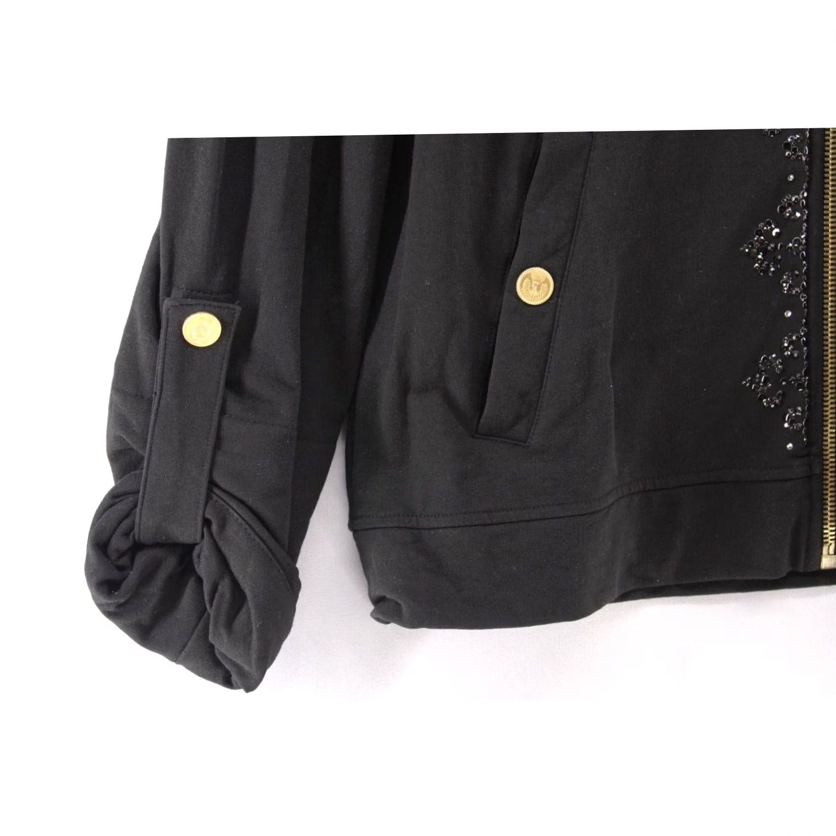 Vintage Christine Alexander Sweater Women's Small Black Embellished Zip Front Size S / US 4 / IT 40 - 5 Thumbnail
