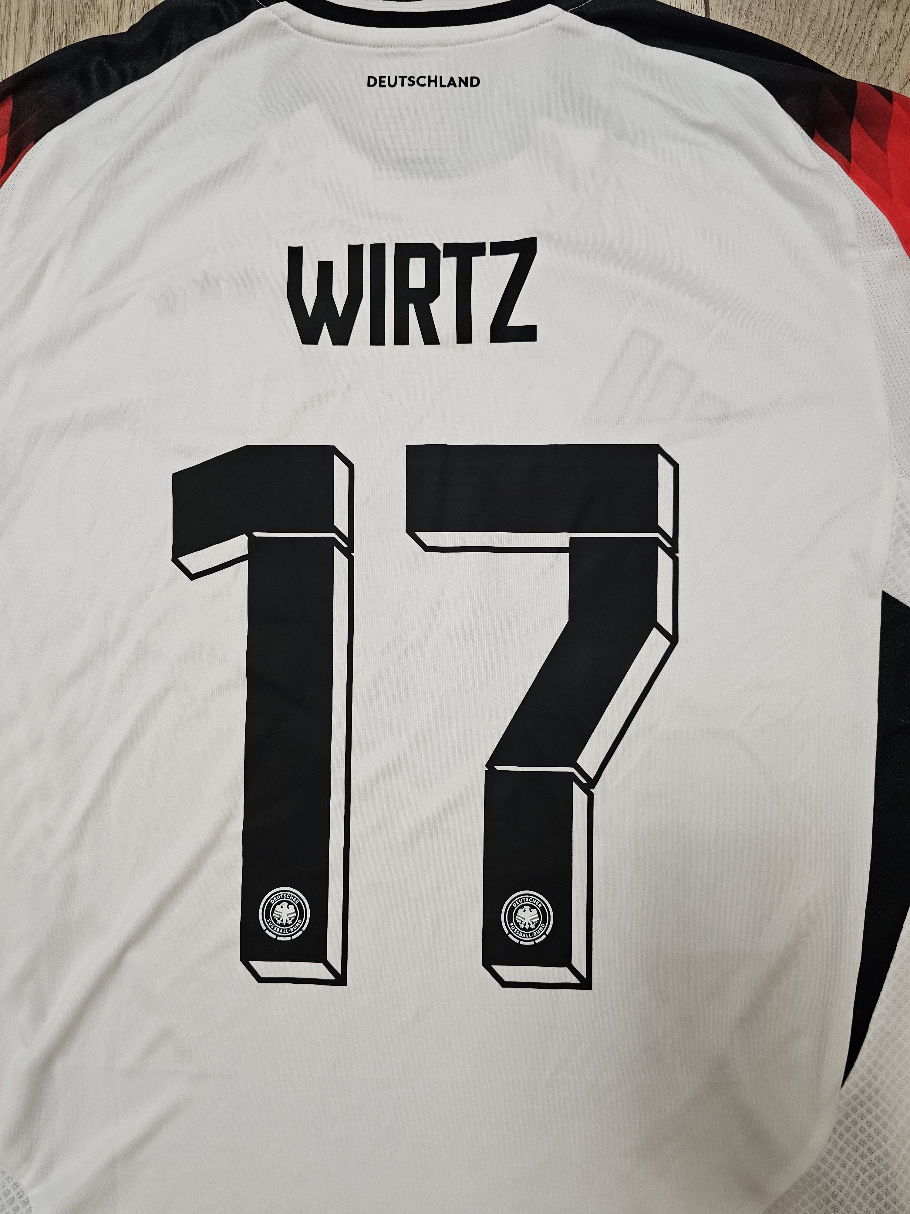 Adidas GERMANY 2024 HOME EURO WIRTZ FOOTBALL SHIRT SOCCER JERSEY Size US L / EU 52-54 / 3 - 5 Thumbnail