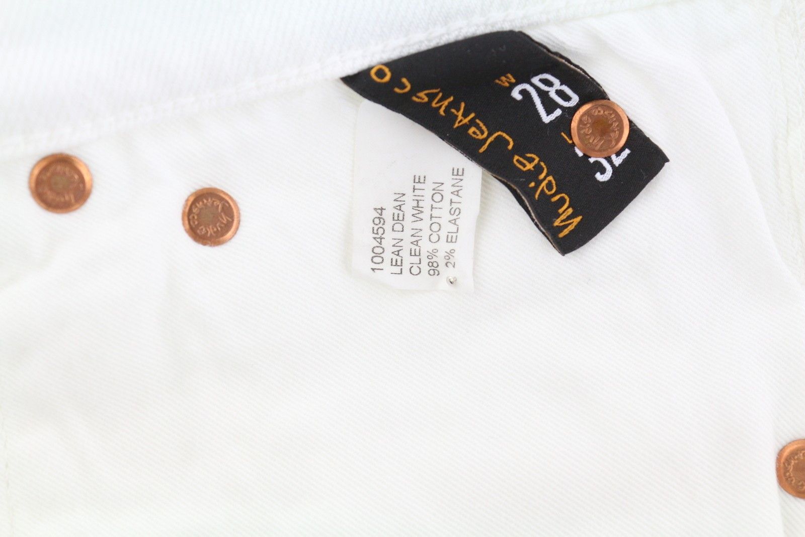 Nudie Jeans LEAN DEAN W28 Denim White Zip Cotton Turn Up Shorts 83840 Size US 28 / EU 44 - 7 Thumbnail