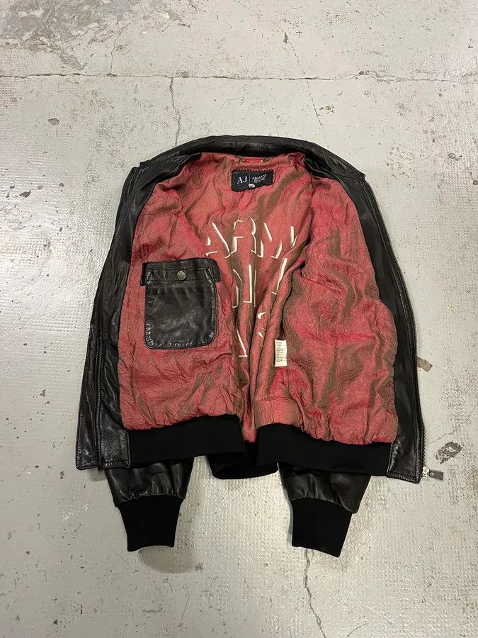 Armani 2000s Armani Black Leather Bomber Jacket Size US M / EU 48-50 / 2 - 10 Thumbnail