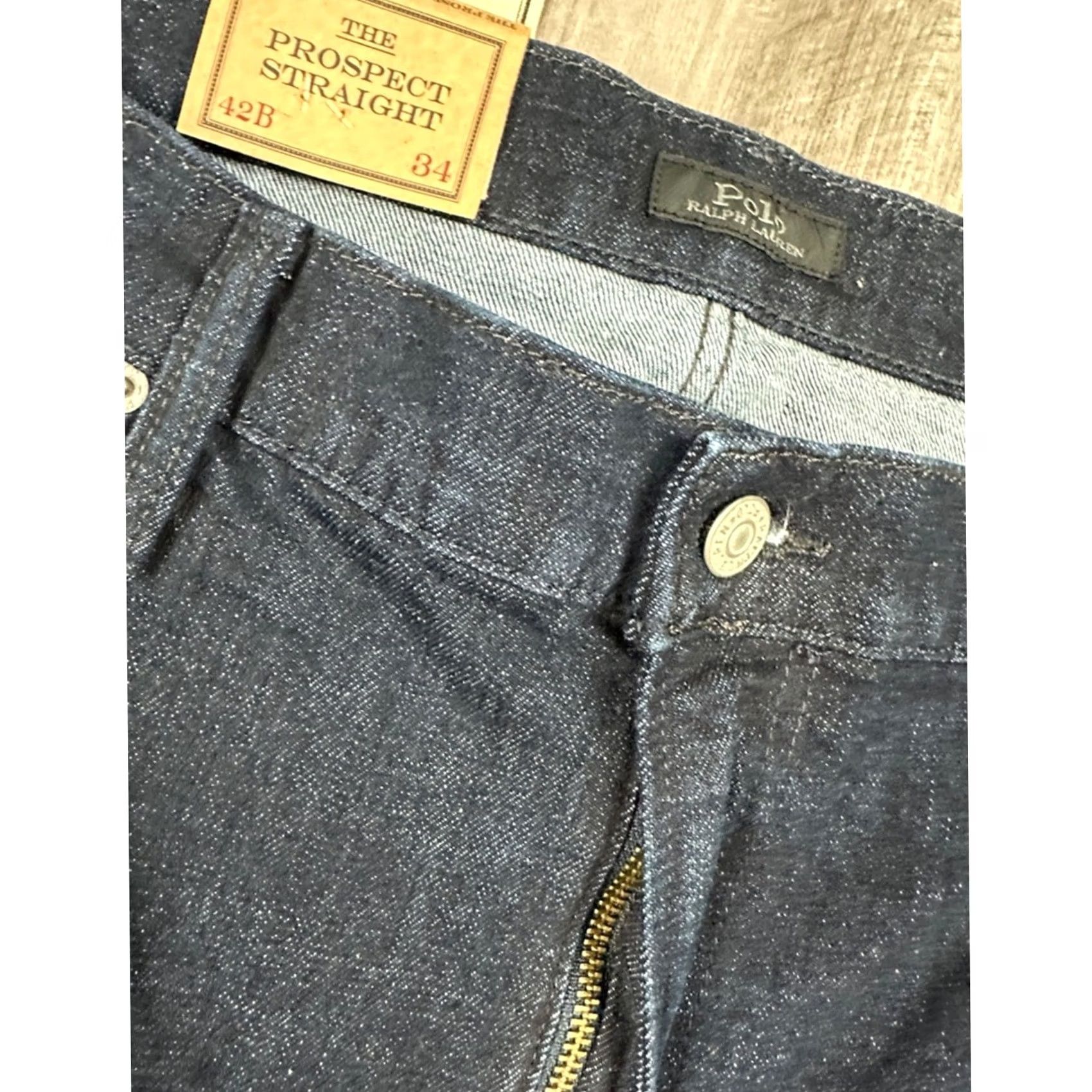 Polo Ralph Lauren Polo Ralph Lauren The Prospect Rope Dyed Low Stretch Straight Jeans - 42Bx34 Blue Mens 42B Big & Tall Straight 34in 8in 99% Cotton 1% Elastane NWT Size US XL / EU 56 / 4 - 6 Thumbnail