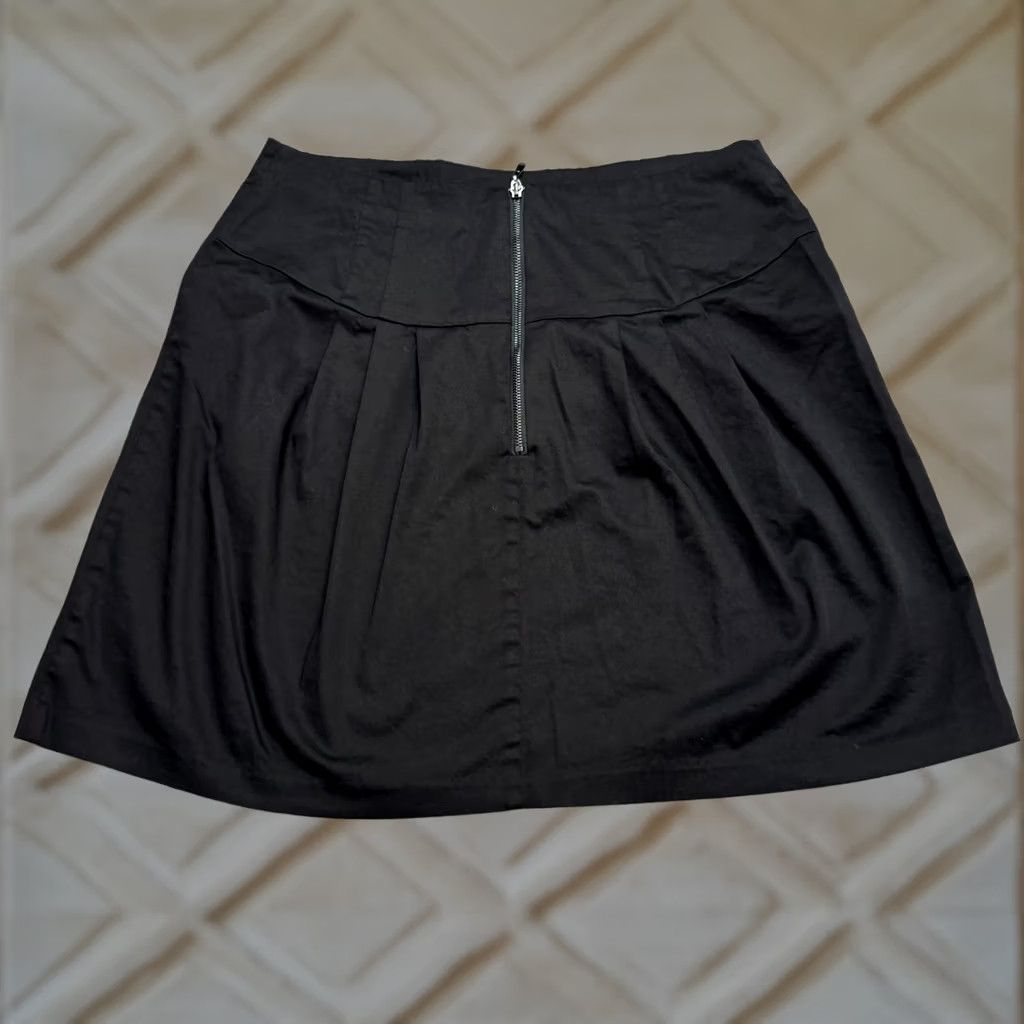 Vintage Zoe D. Pleated A-Line Mini Skirt Womens L Black Zipped Pockets Stretch Skirt Womens L Black Mini Pockets Zipper Fitted Vintage: No Size 36" / US 14 / IT 50 - 1 Thumbnail