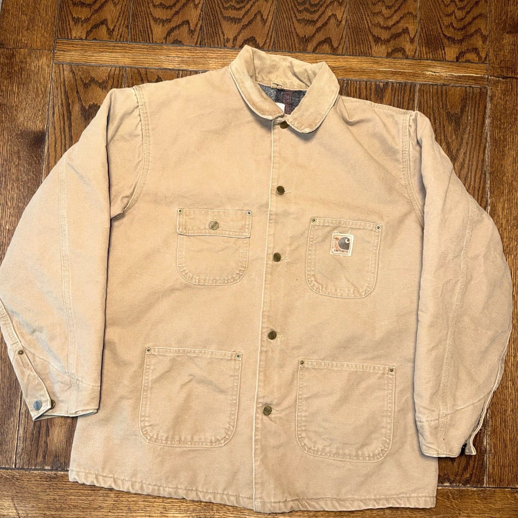 Carhartt VINTAGE Carhartt Chore Jacket Mens XXL Duck Blanket Lined Corduroy Collar Jacket/Coat Size US XXL / EU 58 / 5 - 2 Thumbnail