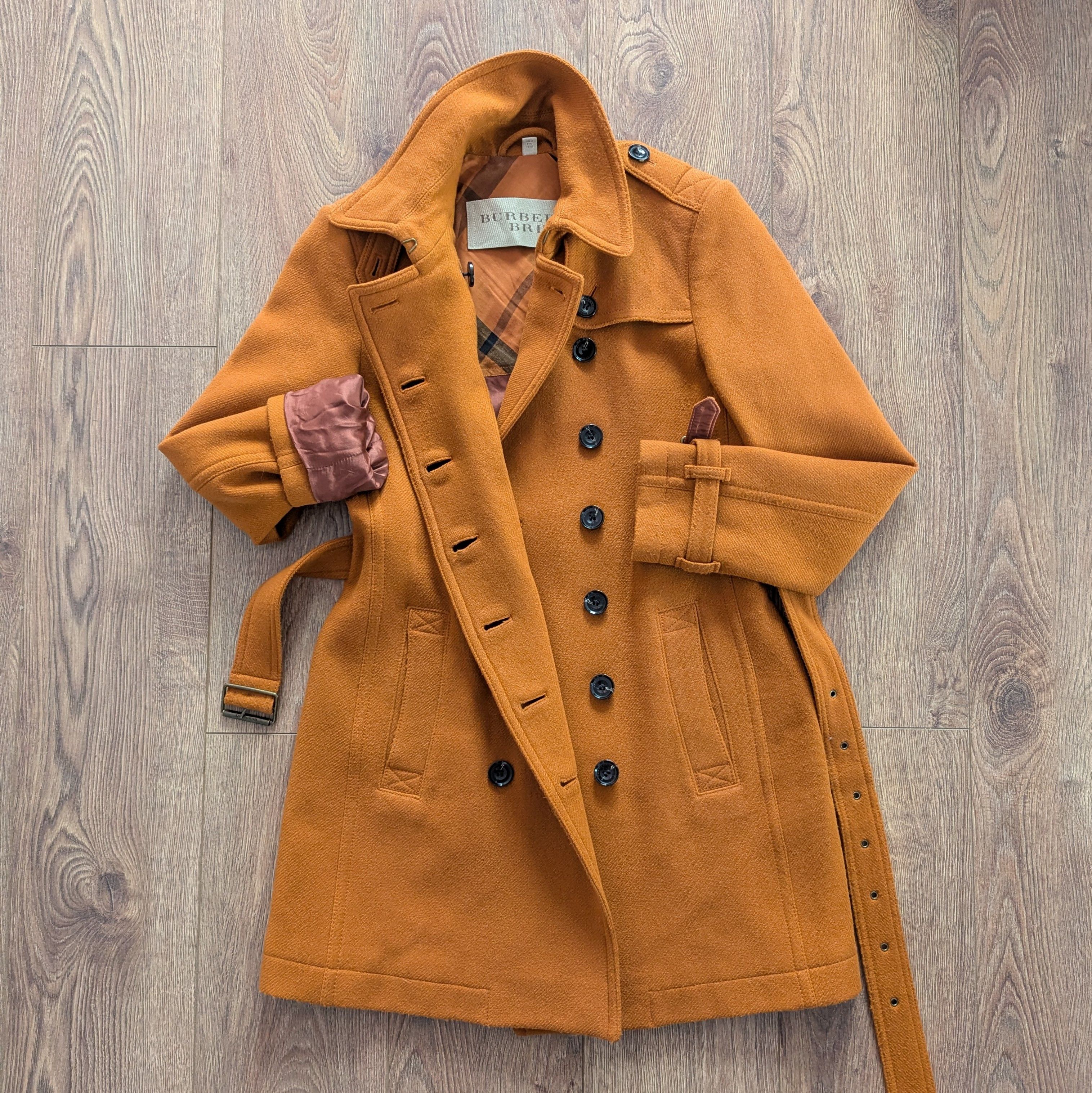 Burberry BURBERRY BRIT Women's Wool Coat Orangre Luxury Brand Size M / US 6-8 / IT 42-44 - 11 Thumbnail