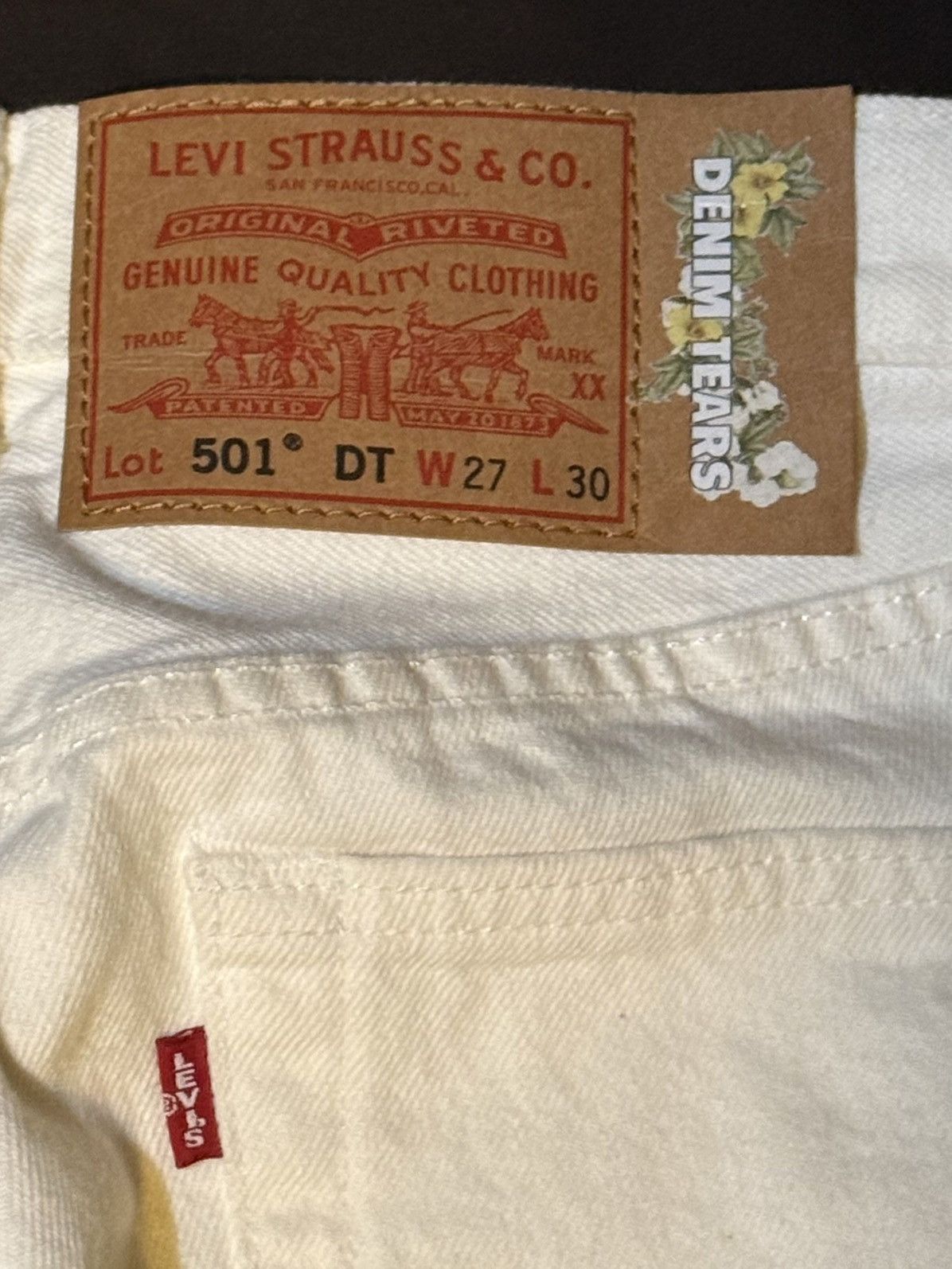 DENIM TEARS Denim Tears x Levi’s Cotton Wreath Jean White Size US 27 - 5 Thumbnail
