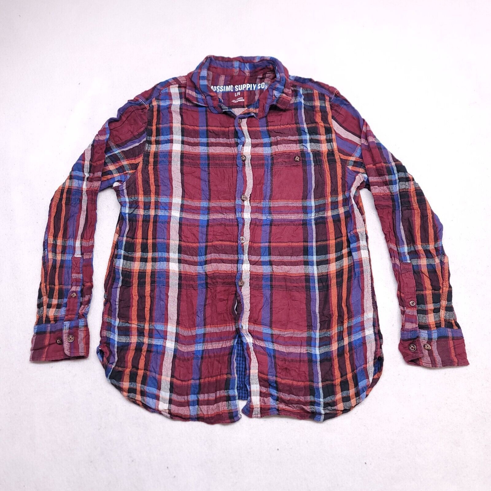 Mossimo Mossimo Madras Flannel Shirt Mens Size Large L Red Blue Size US L / EU 52-54 / 3 - 2 Thumbnail
