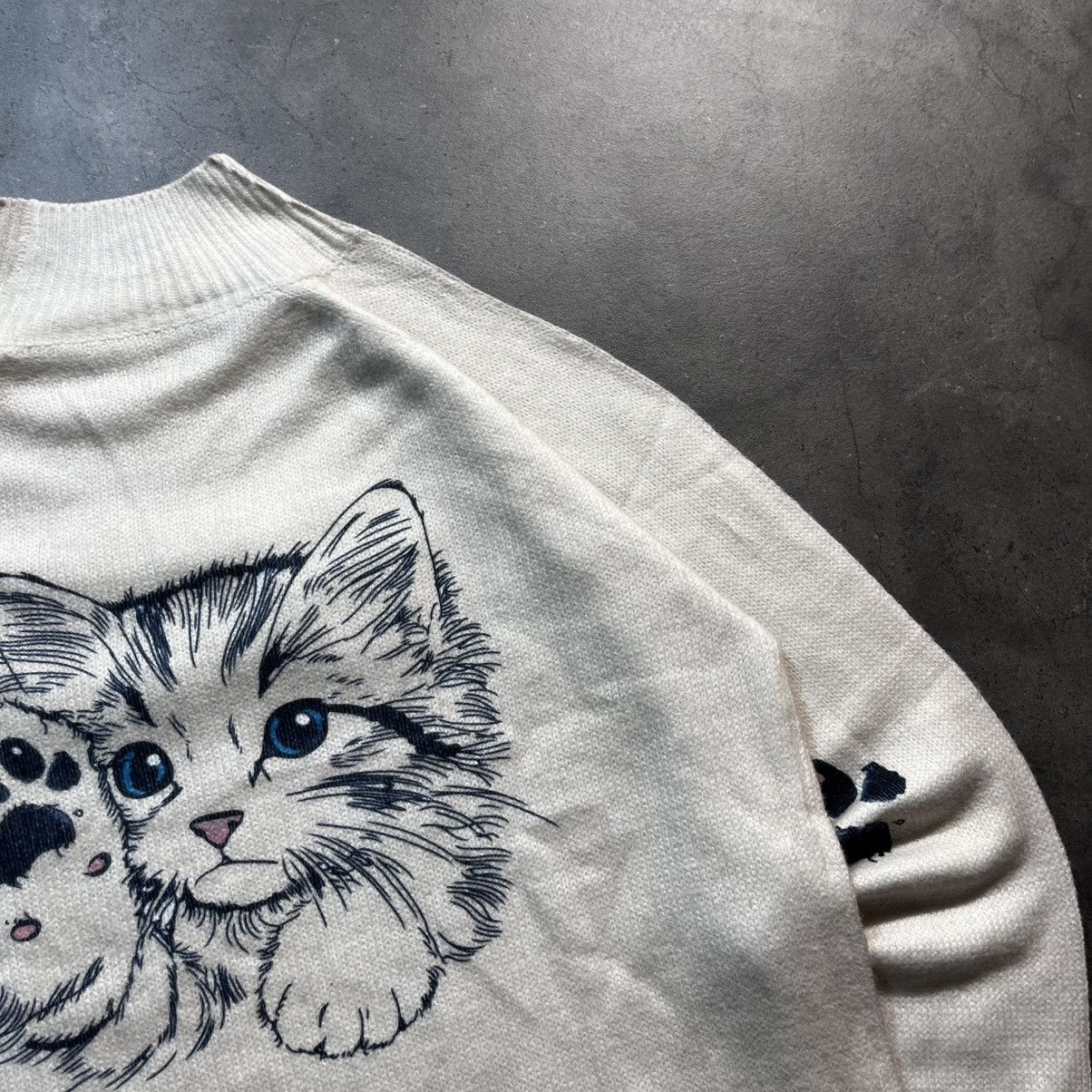 Japanese Brand Vintage Y2K 00s Big Logo Cat Print Knit Sweater Avant Garde Size US L / EU 52-54 / 3 - 10 Thumbnail