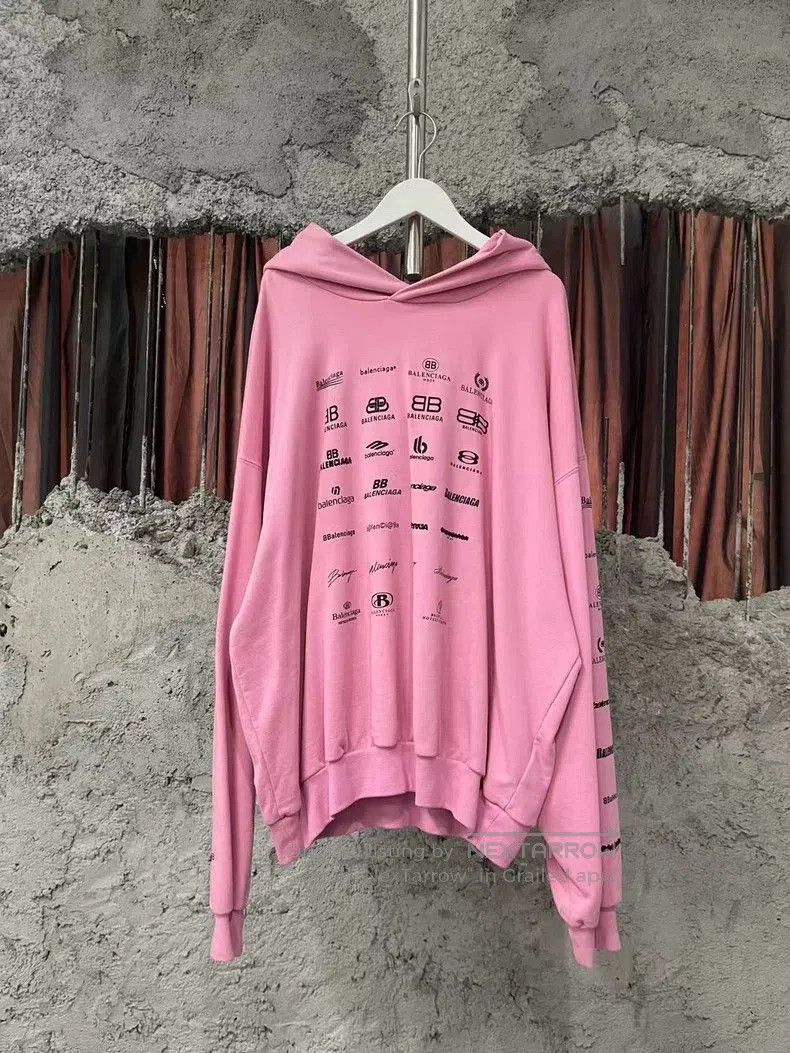 Balenciaga Balenciaga Pink Logo Hoodie. Size US M / EU 48-50 / 2 - 1 Thumbnail