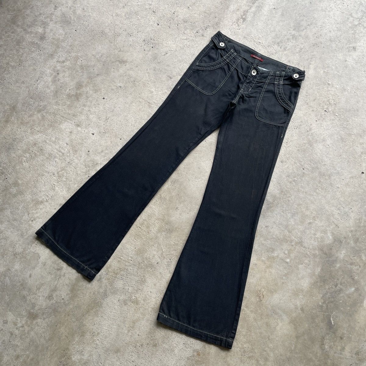 Japanese Brand Vintage UnionBay Japan Black FLARE Trousers Casual Pants Size US 31 - 3 Thumbnail