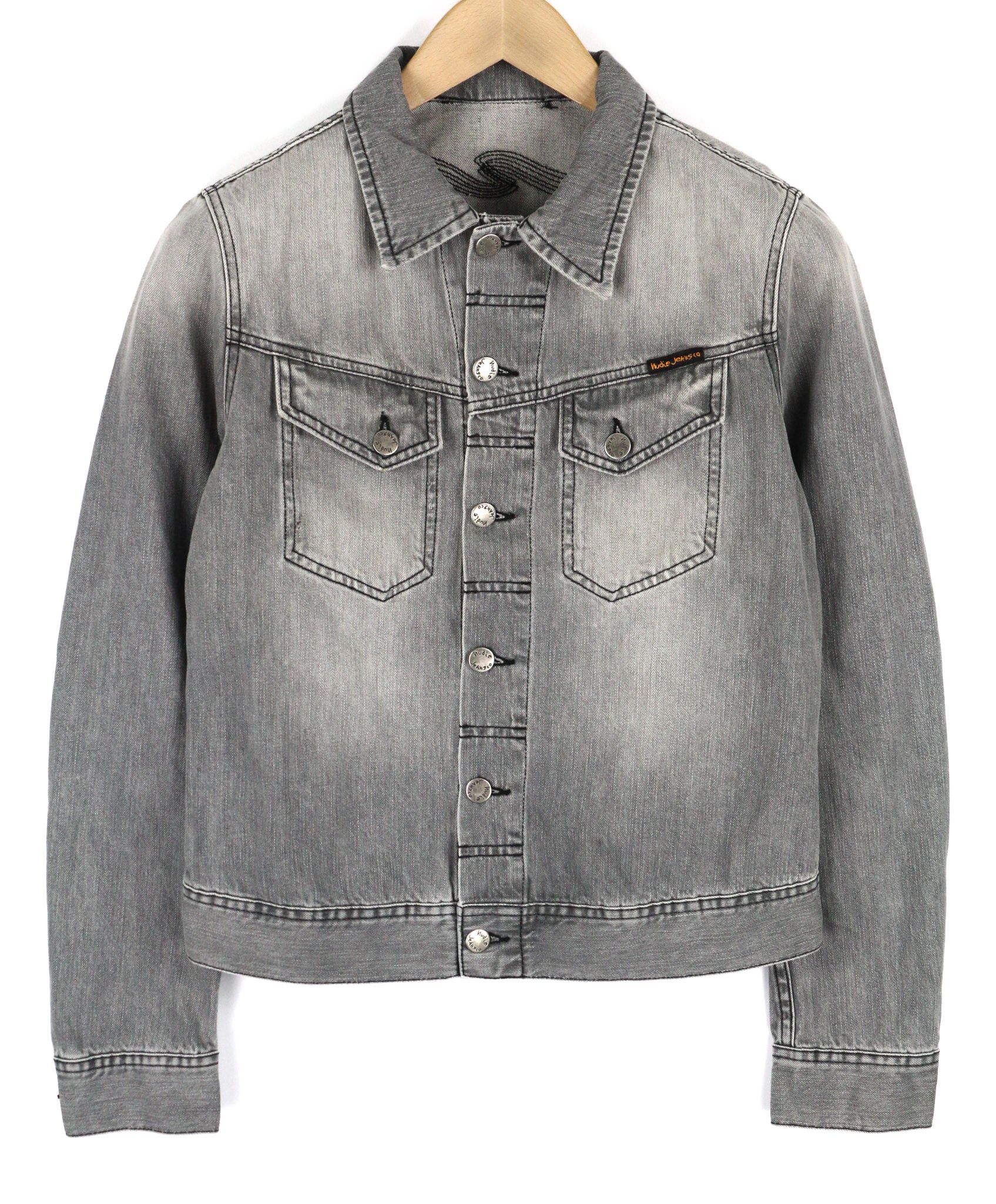Nudie Jeans CONNY S Sunbleached Black Grey Jacket 81618 Size US S / EU 44-46 / 1 - 1 Thumbnail