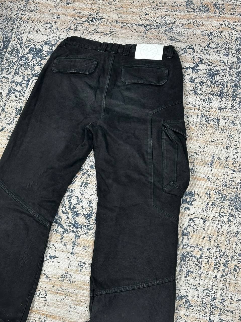 Japanese Brand Vicinity Cargo Flared Baggy Black Denim Pants Size US 34 / EU 50 - 8 Thumbnail