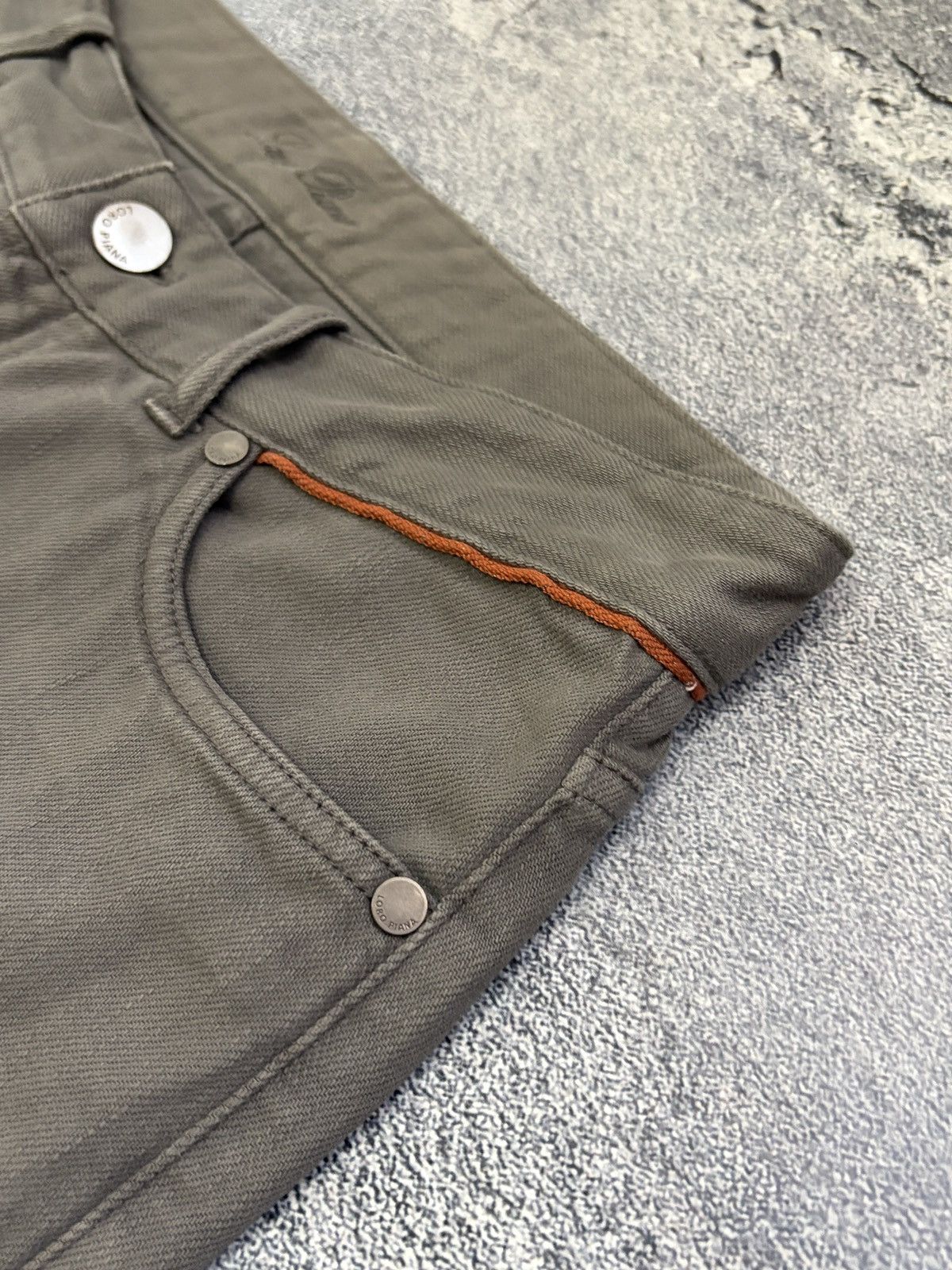 Loro Piana LORO PIANA Luxury Grey Straight Pants Orange Trim IT 40 Size 27" / US 4 / IT 40 - 11 Thumbnail