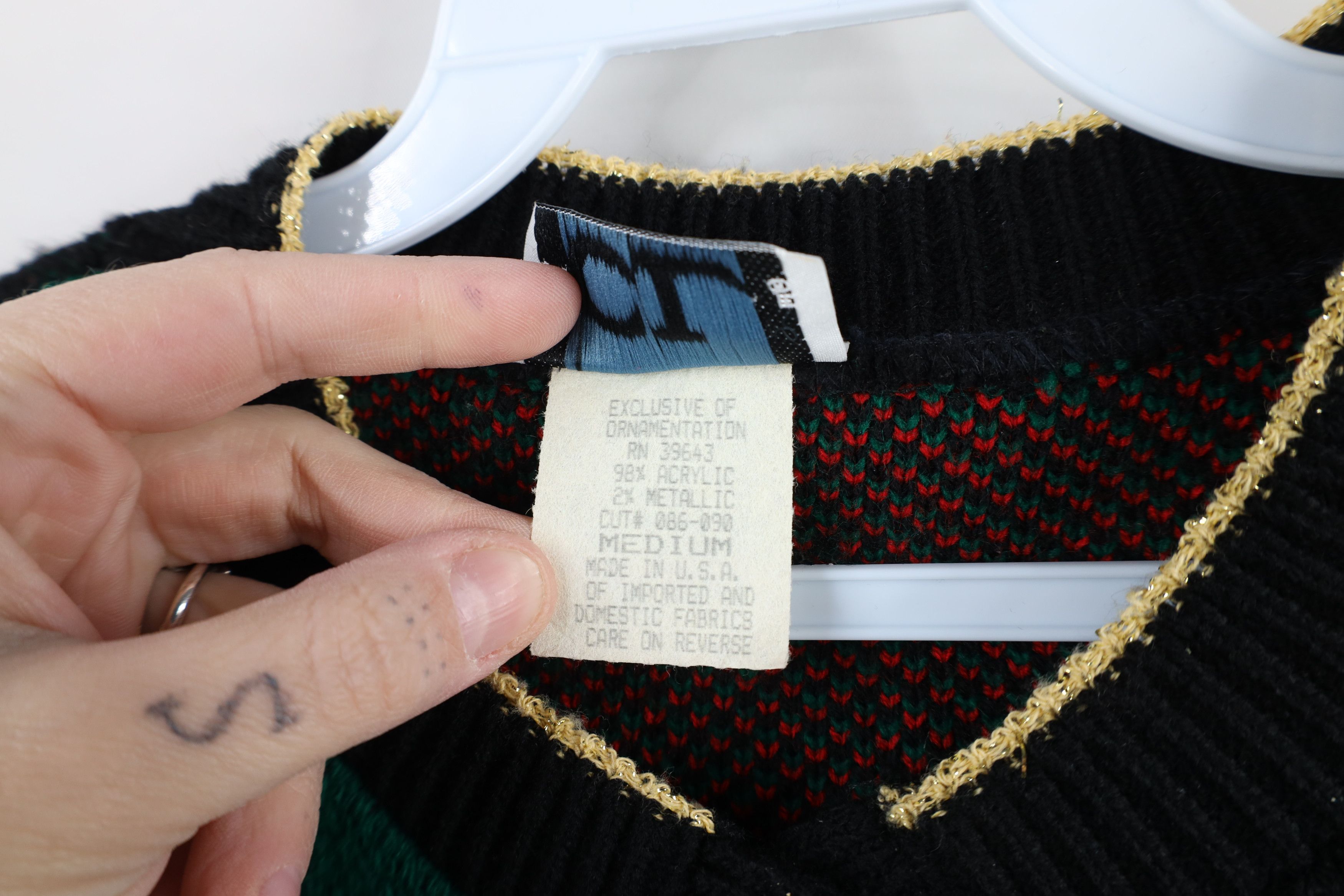 Vintage Vintage 90s Streetwear Patchwork Knit Cardigan Sweater USA Size M / US 6-8 / IT 42-44 - 9 Thumbnail
