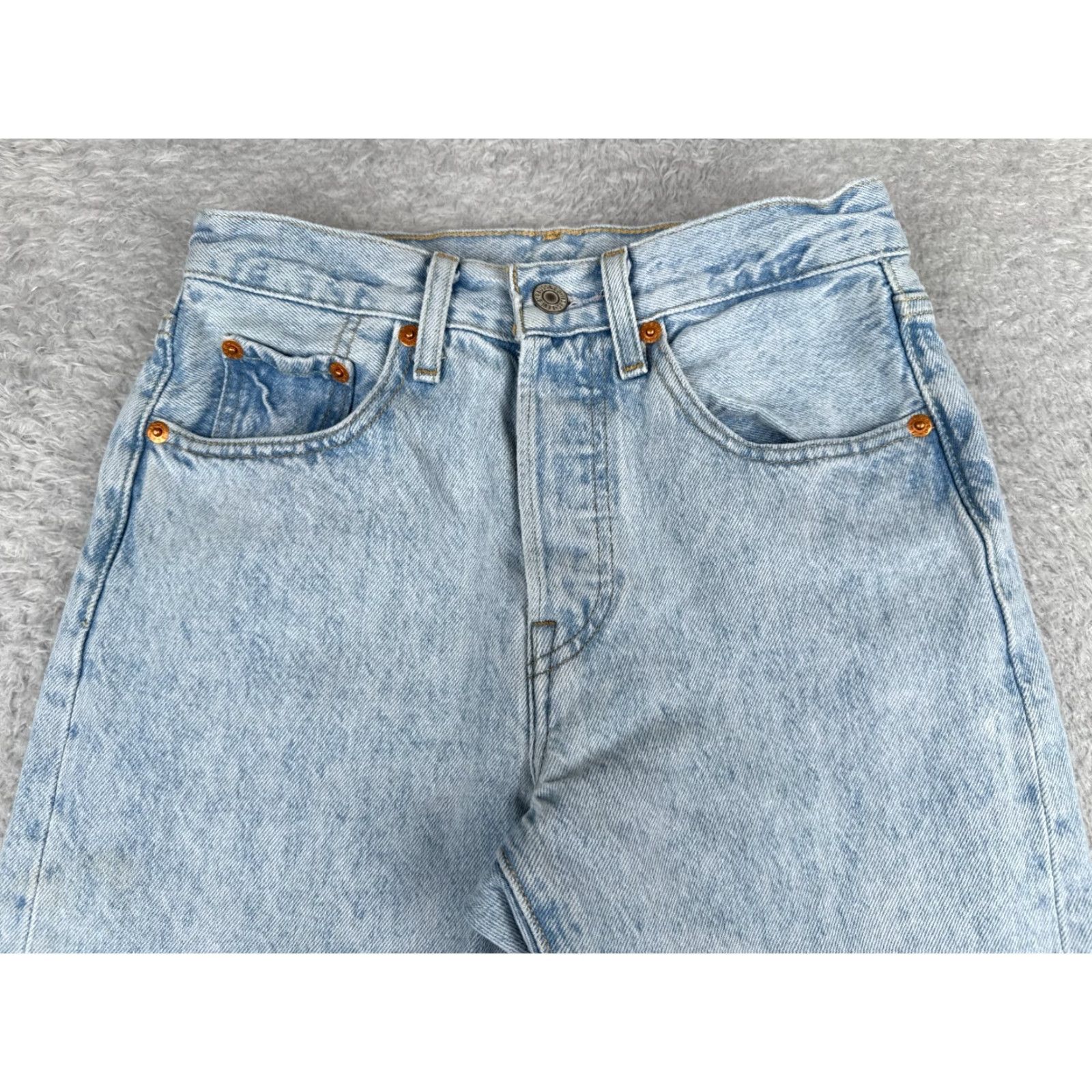 Levi's Levis Jeans Womens 24 Blue Denim 501 S Premium Big E XX Button Cotton 24x28 Size 42" / US 20 - 4 Thumbnail