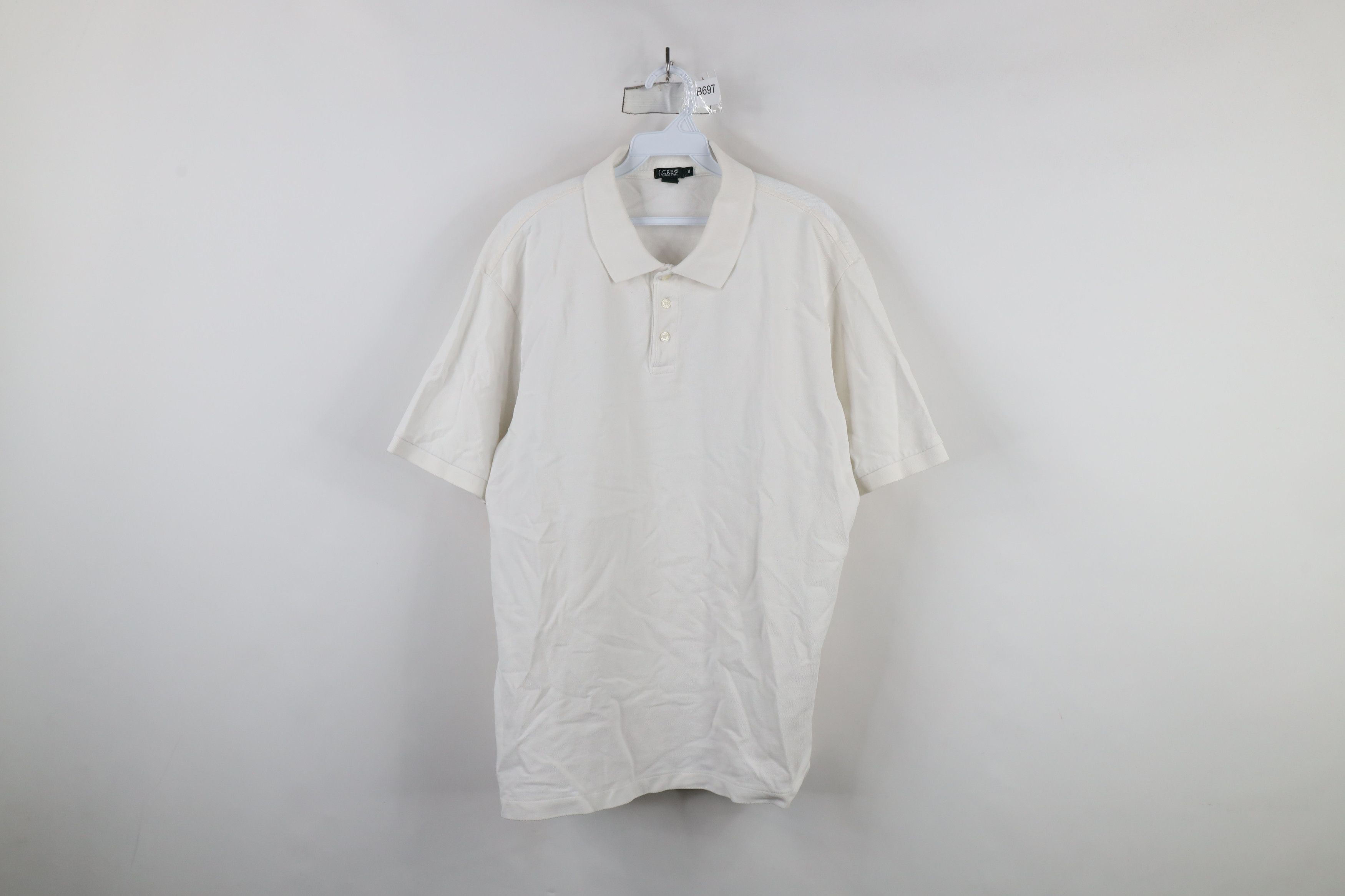 J.Crew × Vintage Vintage Y2K 2004 J Crew Blank Pique Cotton Polo Shirt White Size US XL / EU 56 / 4 - 1 Thumbnail