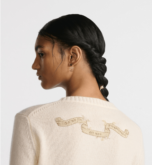 Dior o1w1db10326 514S57 Embroidered Sweater in Ecru/Gold Size S / US 4 / IT 40 - 5 Thumbnail