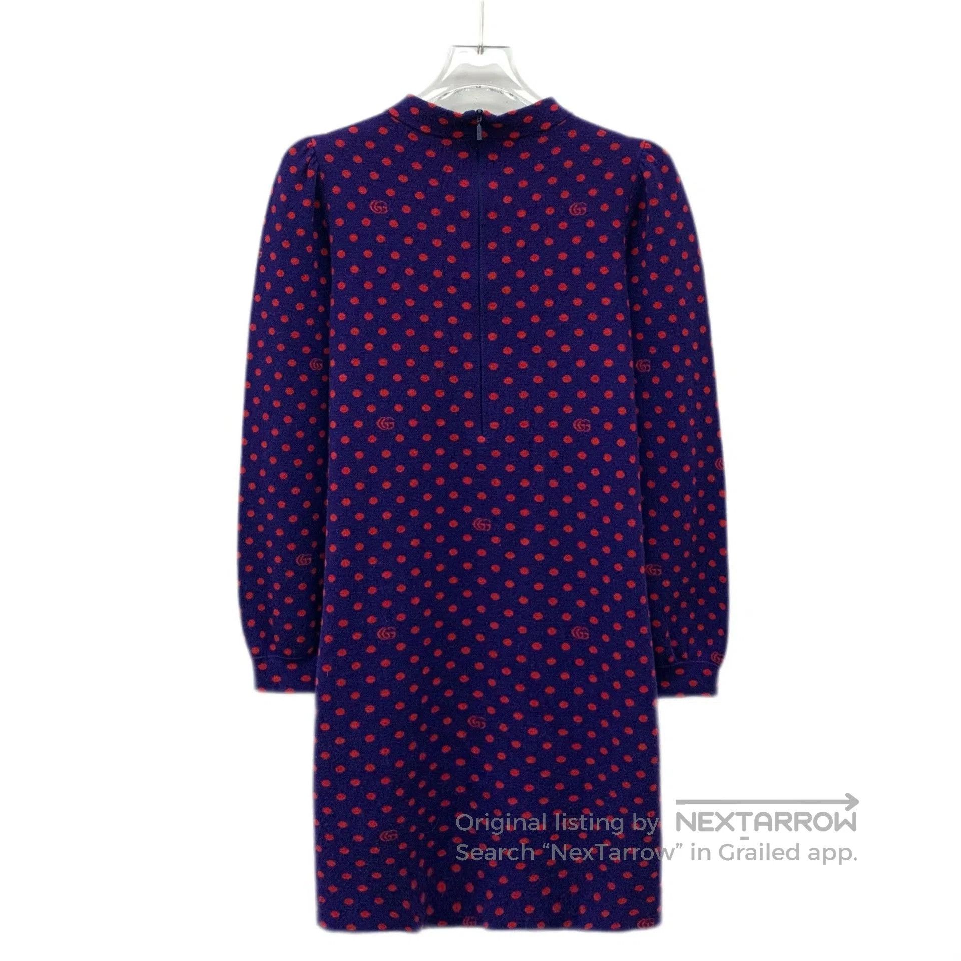 Gucci Gucci Purple Polka Dot Wool Dress. Size S / US 4 / IT 40 - 2 Thumbnail