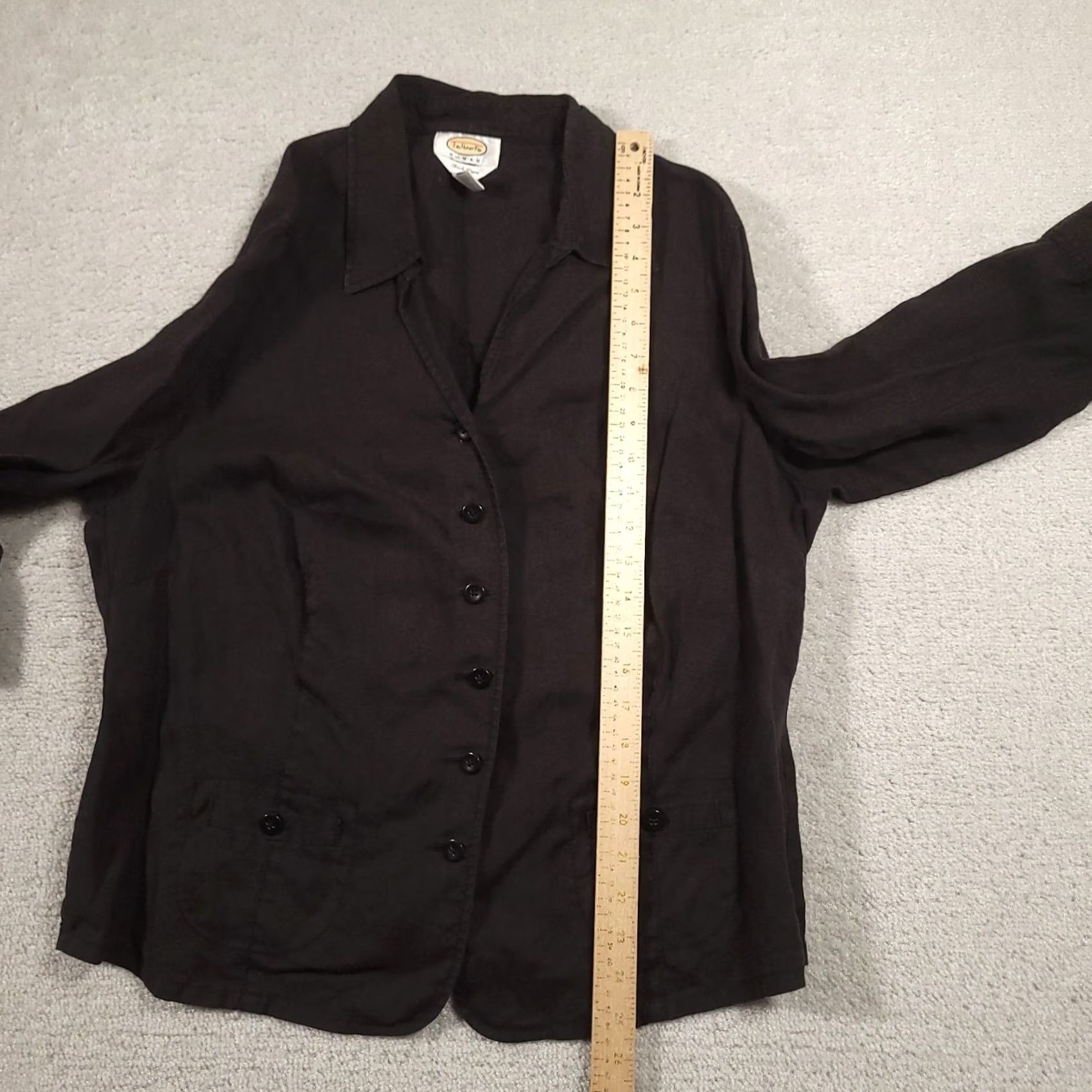 Talbots Talbots Women's 14W Brown Irish Linen 3/4 Sleeve Button Shirt Blouse Size XL / US 12-14 / IT 48-50 - 5 Thumbnail