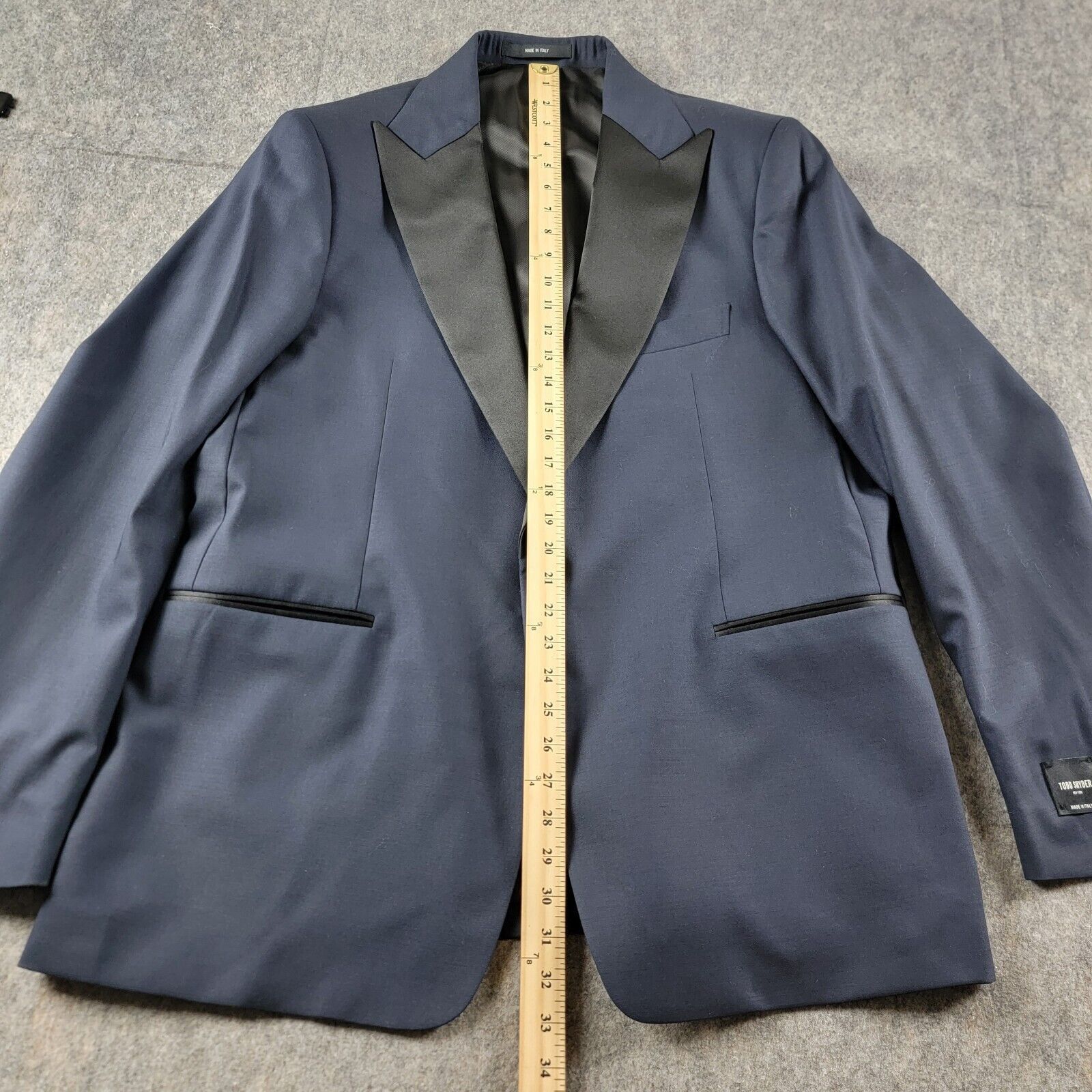 Todd Snyder Todd Snyder Italian Peak Lapel Wool Tuxedo Suit Blazer Size 46R - 8 Thumbnail