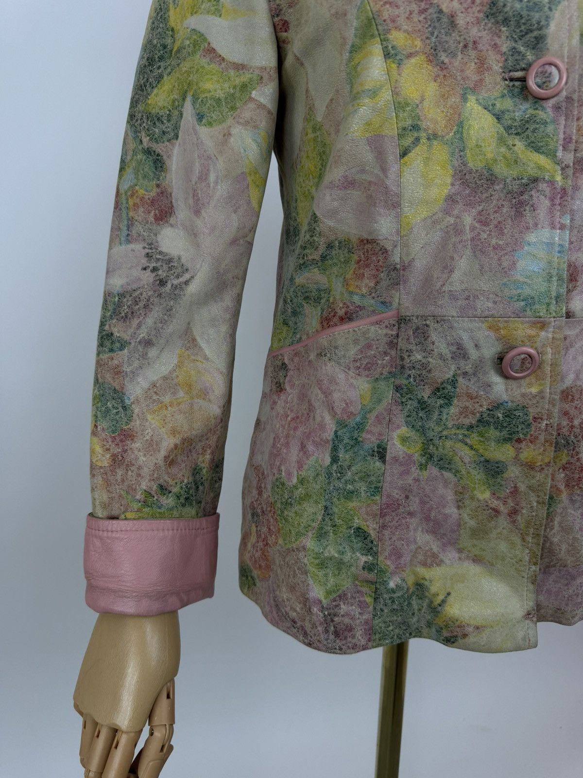 Other Vintage FRIITALA Jacket Floral Leather Coat Womens 90s Size M / US 6-8 / IT 42-44 - 7 Thumbnail