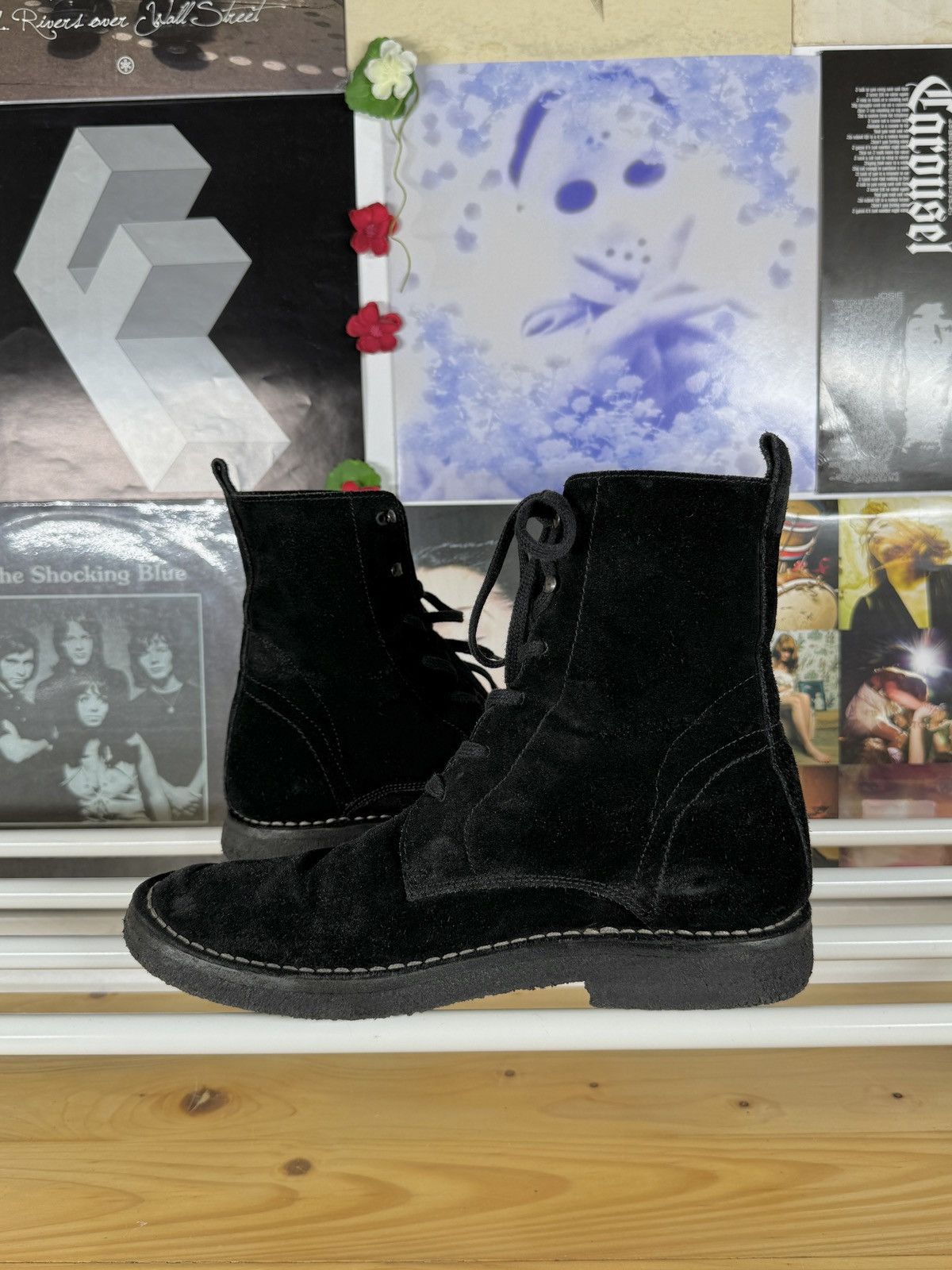 Ann Demeulemeester 2010s Suede Crepe Sole Boots Size US 8 / EU 41 - 7 Thumbnail