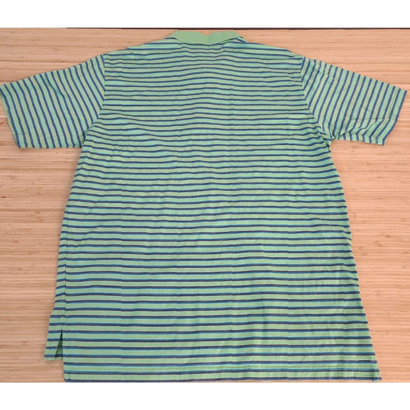 Peter Millar Peter Millar Polo Shirt Extra Large Green/Blue Striped Size US XL / EU 56 / 4 - 3 Thumbnail